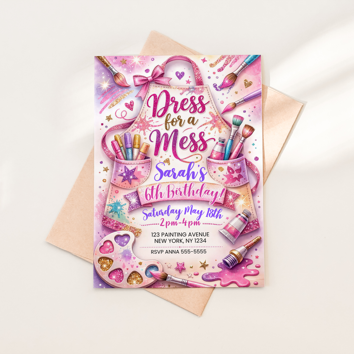 Dress for a Mess Birthday Party Invitation