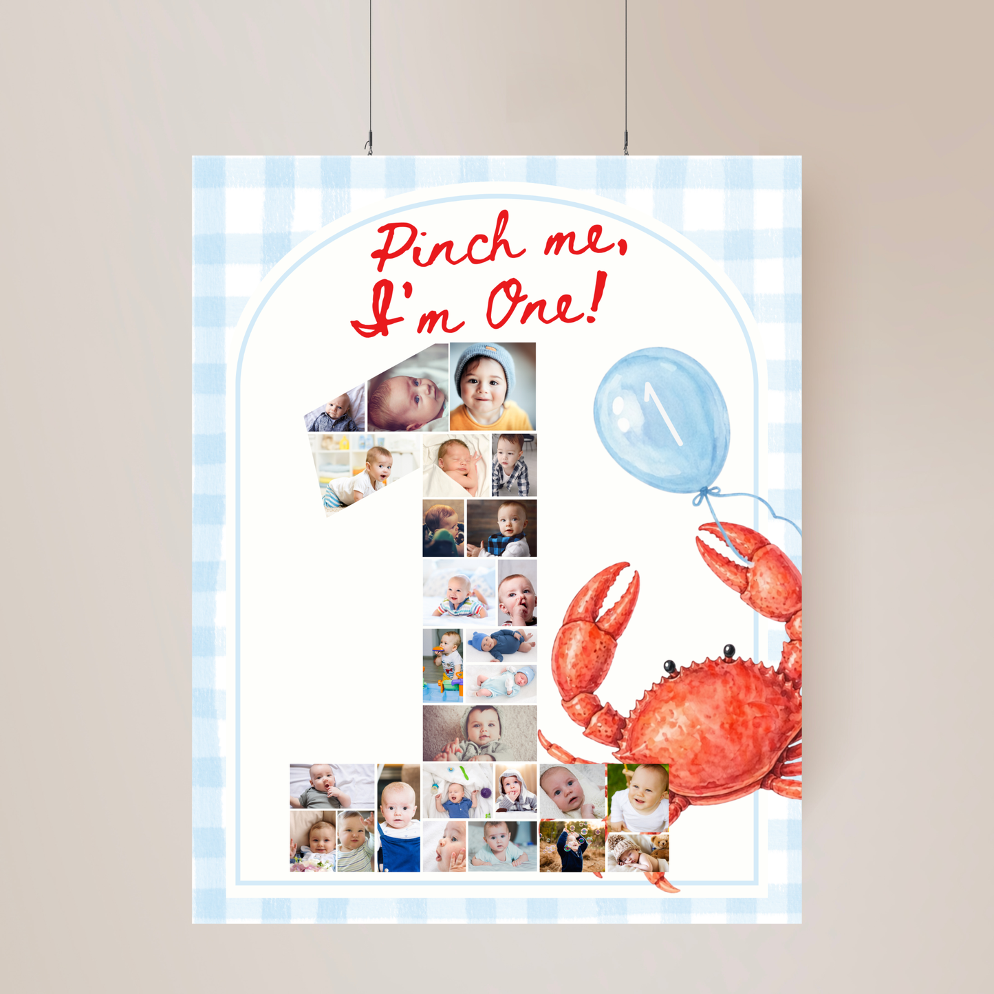 Blue Crab Pinch Me I'm One Birthday Party Set (Everything You Need)