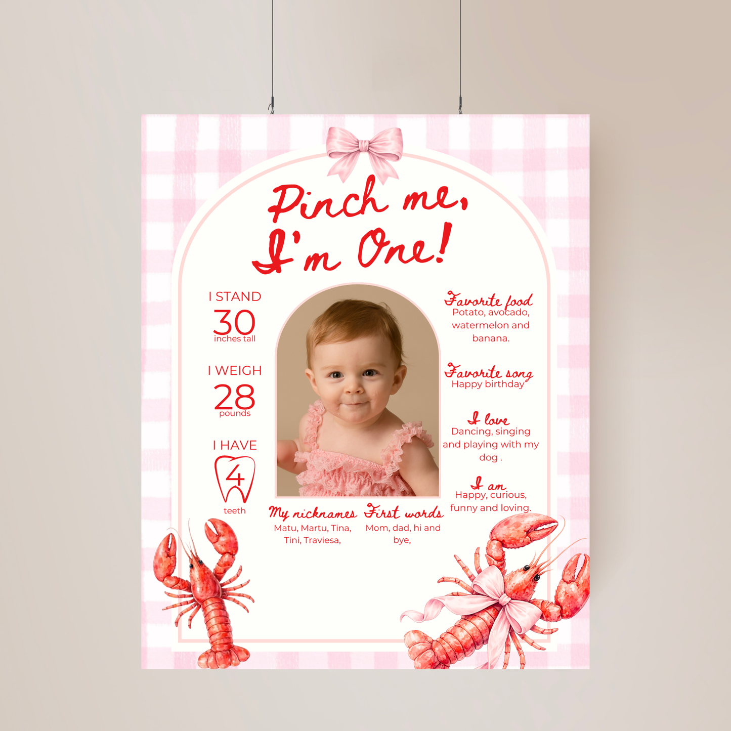 Pink Pinch Me I'm One Birthday Party Set (Everything You Need)