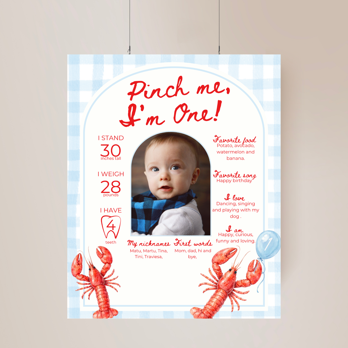 Blue Pinch Me I'm One Birthday Party Set (Everything You Need)
