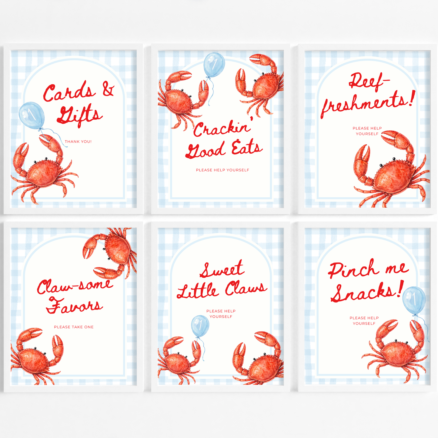 Blue Crab Pinch Me I'm One Birthday Party Set (Everything You Need)