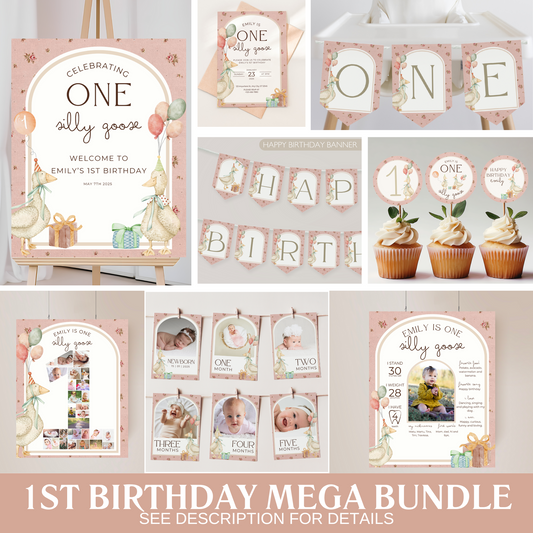 One Silly Goose Birthday Bundle Vintage Floral