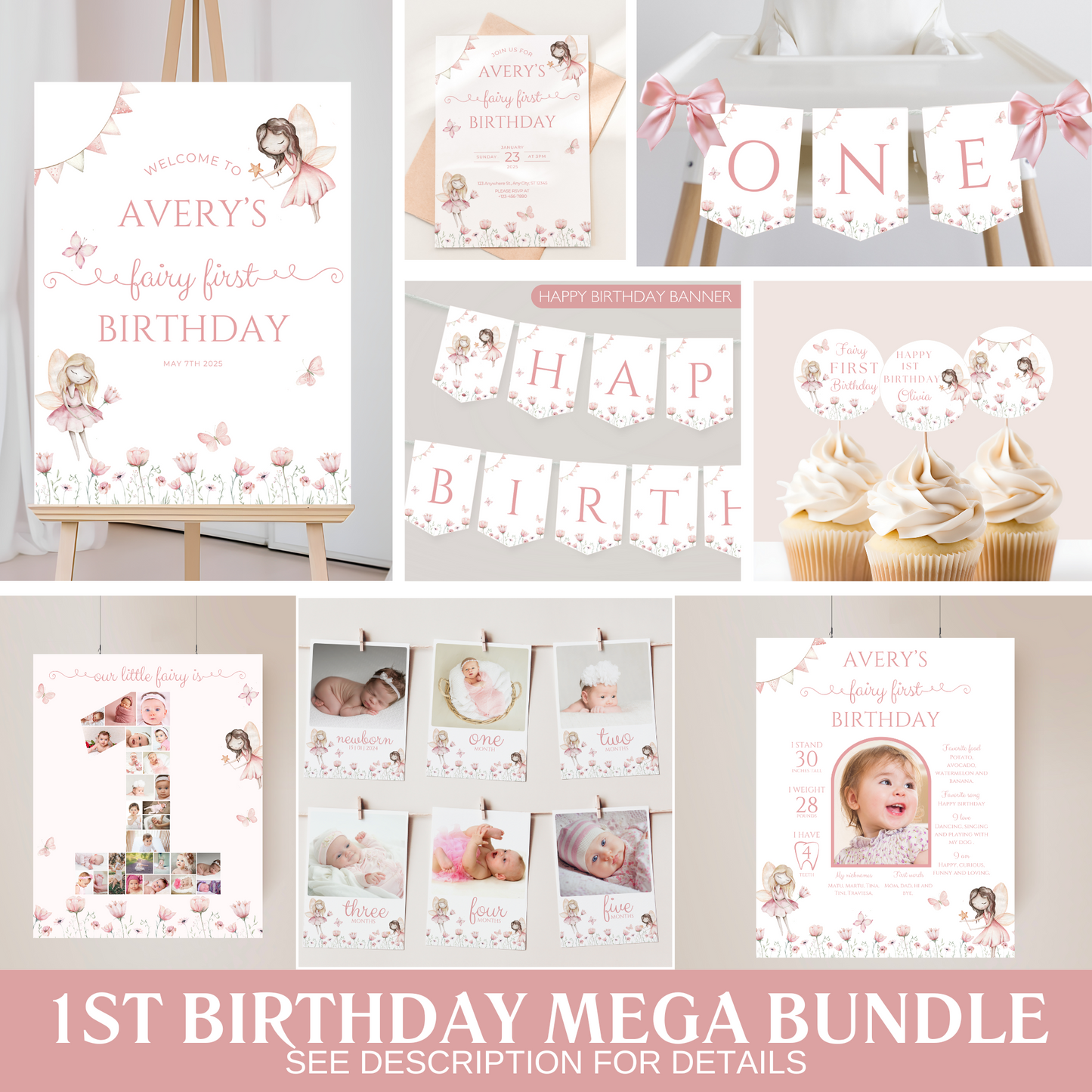 Fairy 1st Birthday Bundle