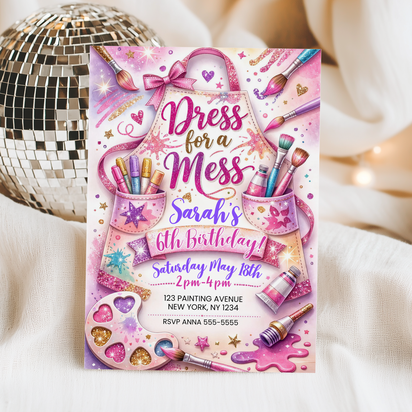 Dress for a Mess Birthday Party Invitation