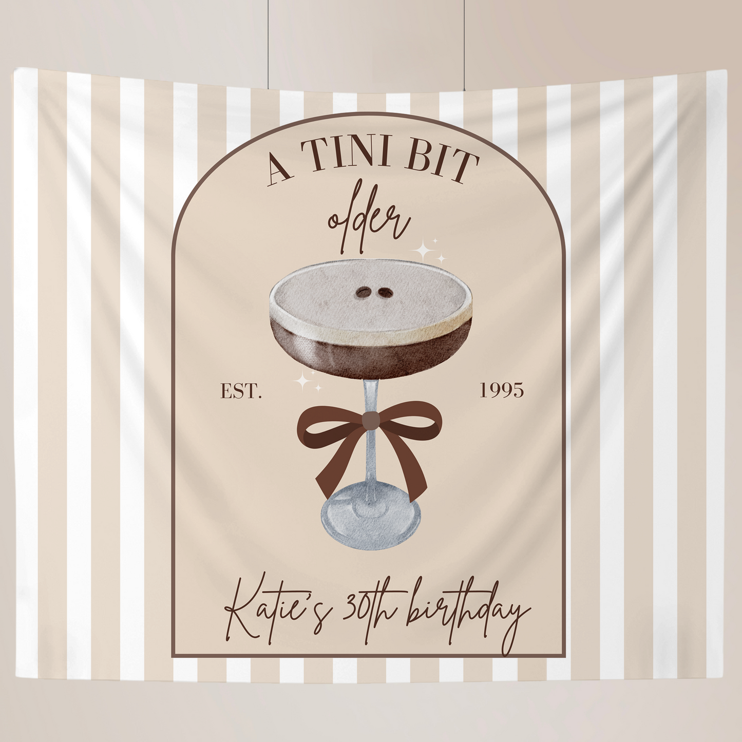 Tini Bit Older Birthday Banner Espresso Martini Party Backdrop Dirty 30 Decorations Dirty Martini Personalized Party Decor Coquette Martini