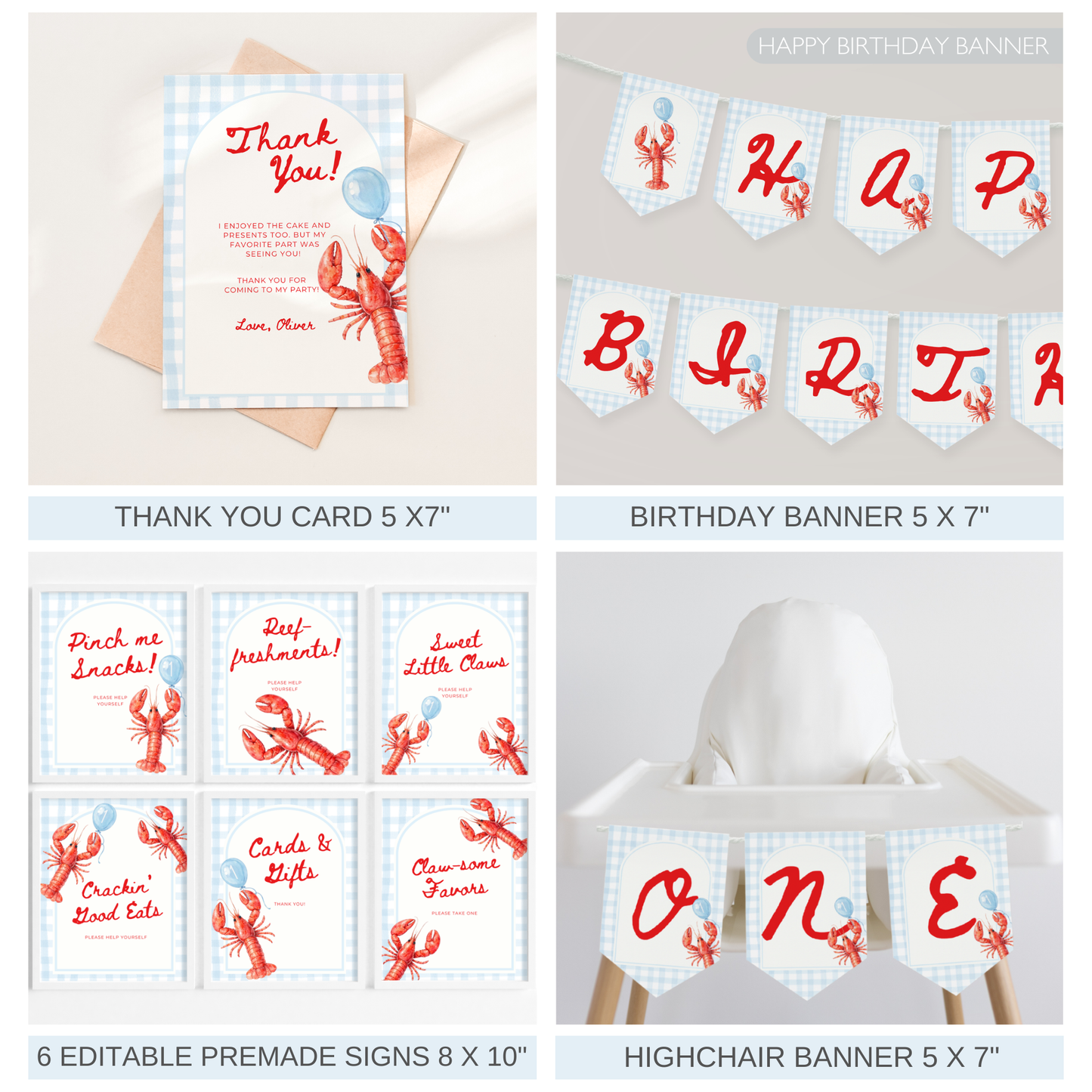 Blue Pinch Me I'm One Birthday Party Set (Everything You Need)