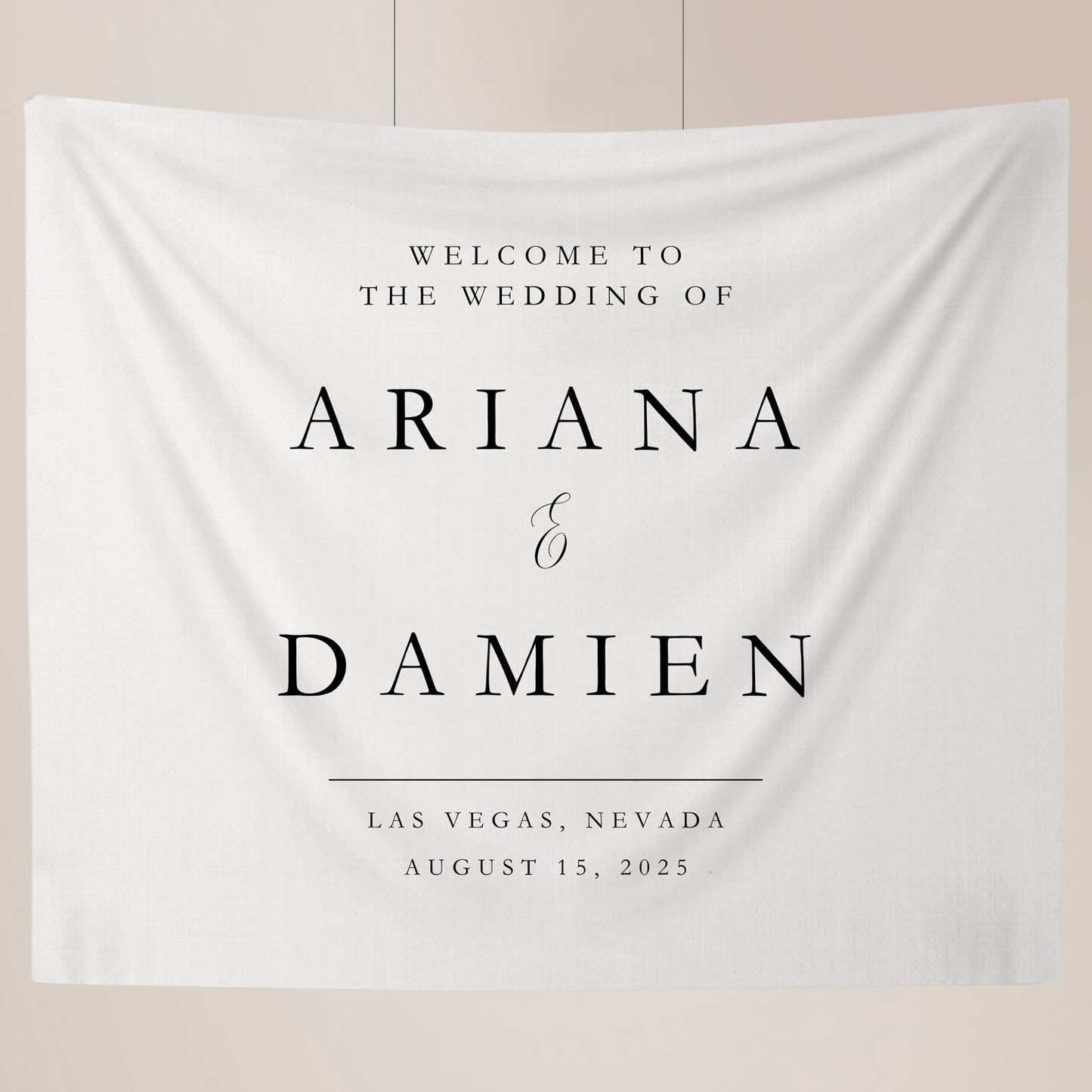 Fabric Wedding Sign Personalised Wedding Welcome Sign Fabric Sign Custom Linen Wedding Aisle Decor Boho Wedding Arch Decor