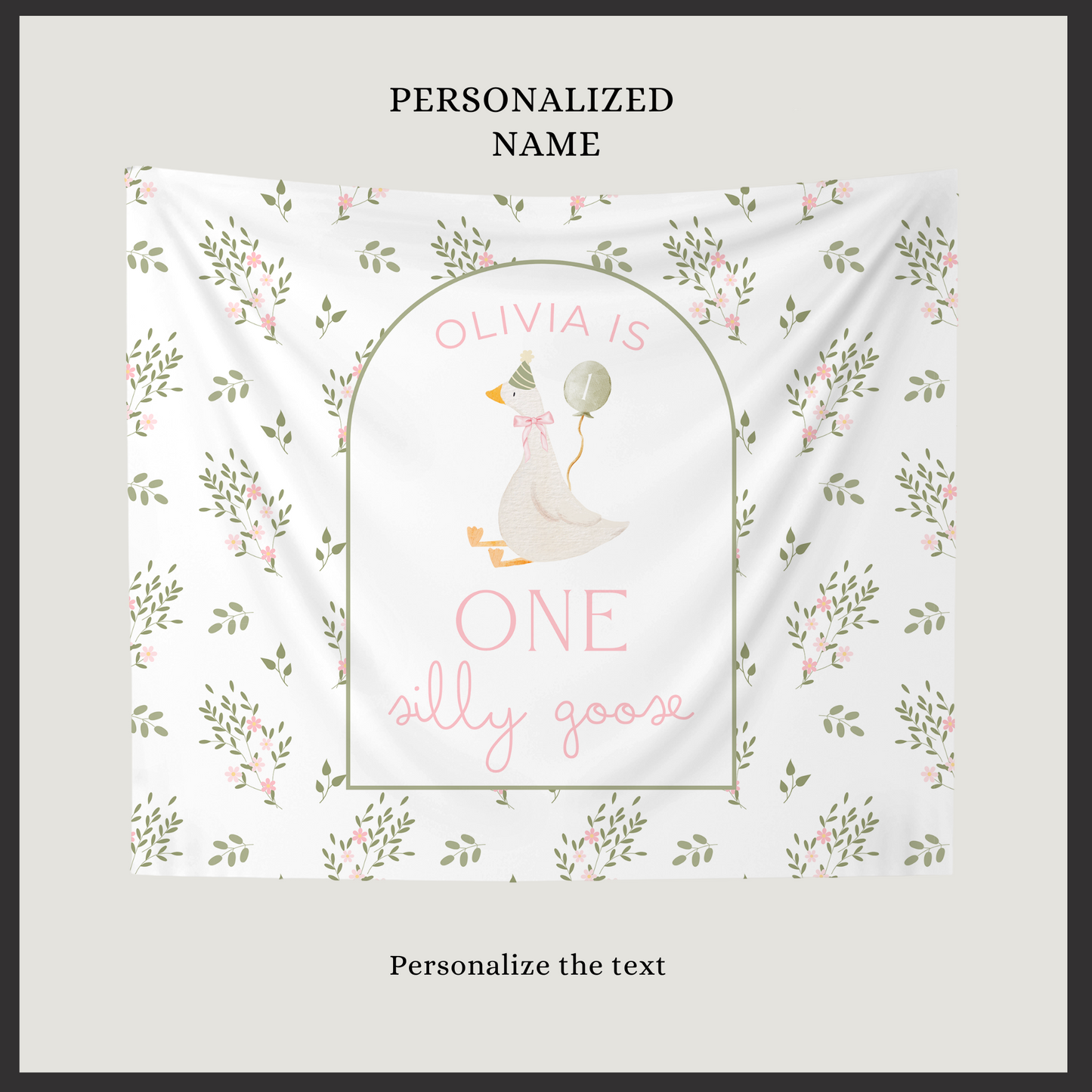 One Silly Goose Birthday Personalized Banner 1st Birthday Silly Goose Party Decor Photo Backdrop Goose Custom Banner First Birthday Ideas