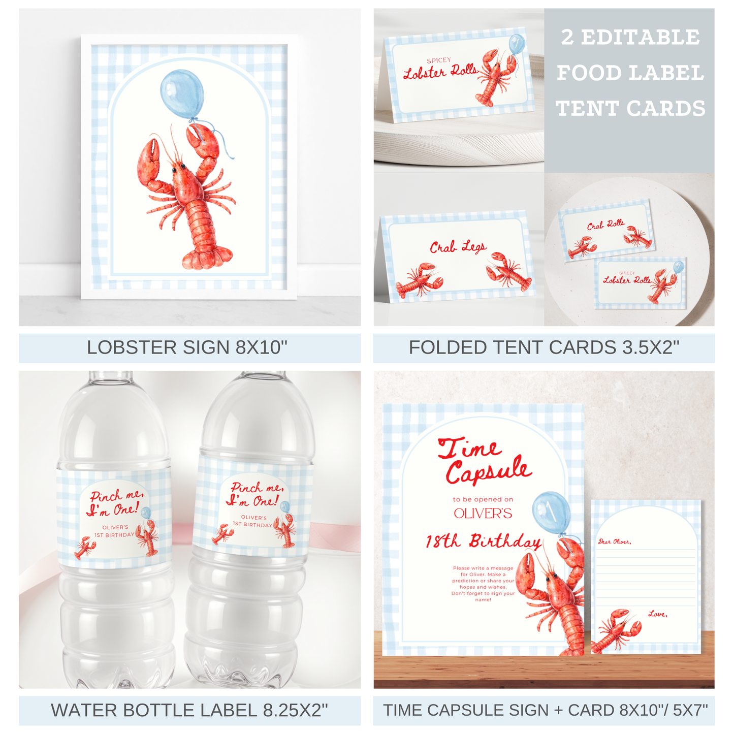 Blue Pinch Me I'm One Birthday Party Set (Everything You Need)