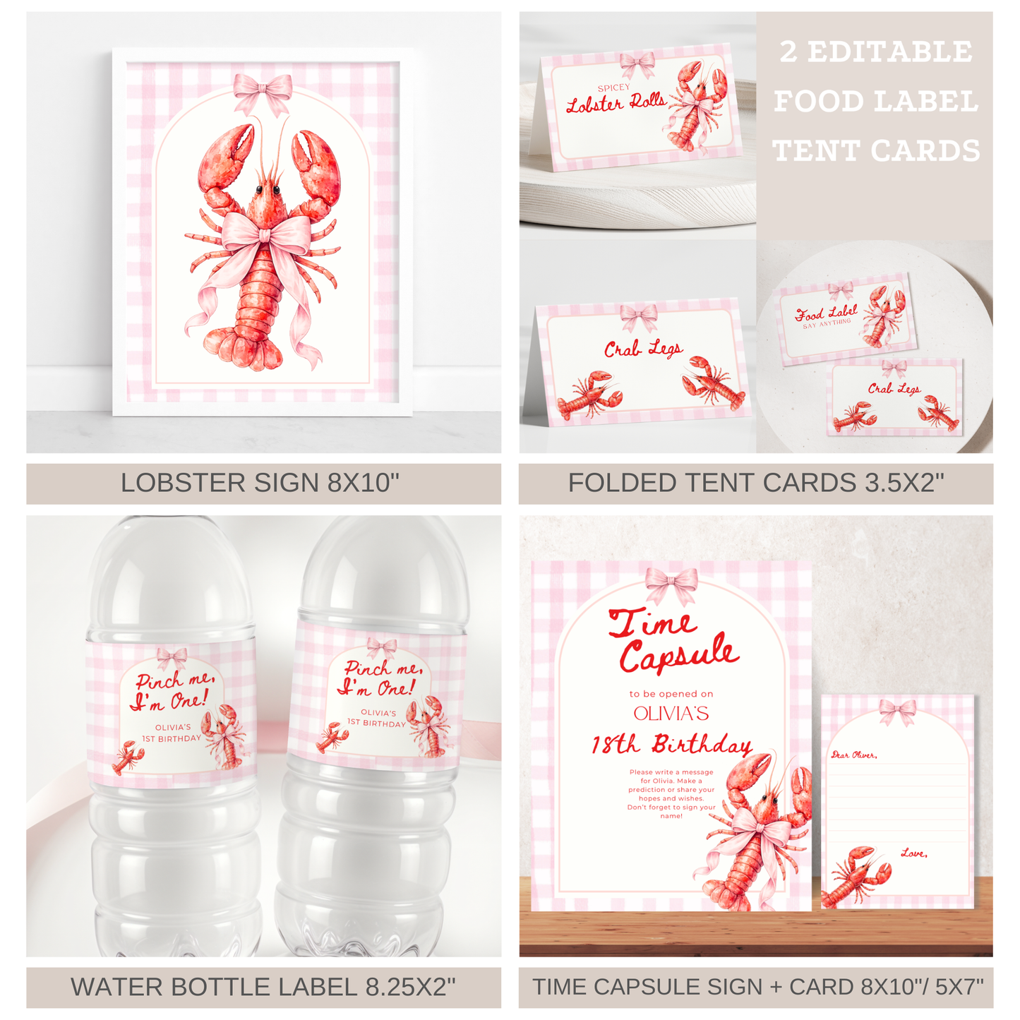 Pink Pinch Me I'm One Birthday Party Set (Everything You Need)