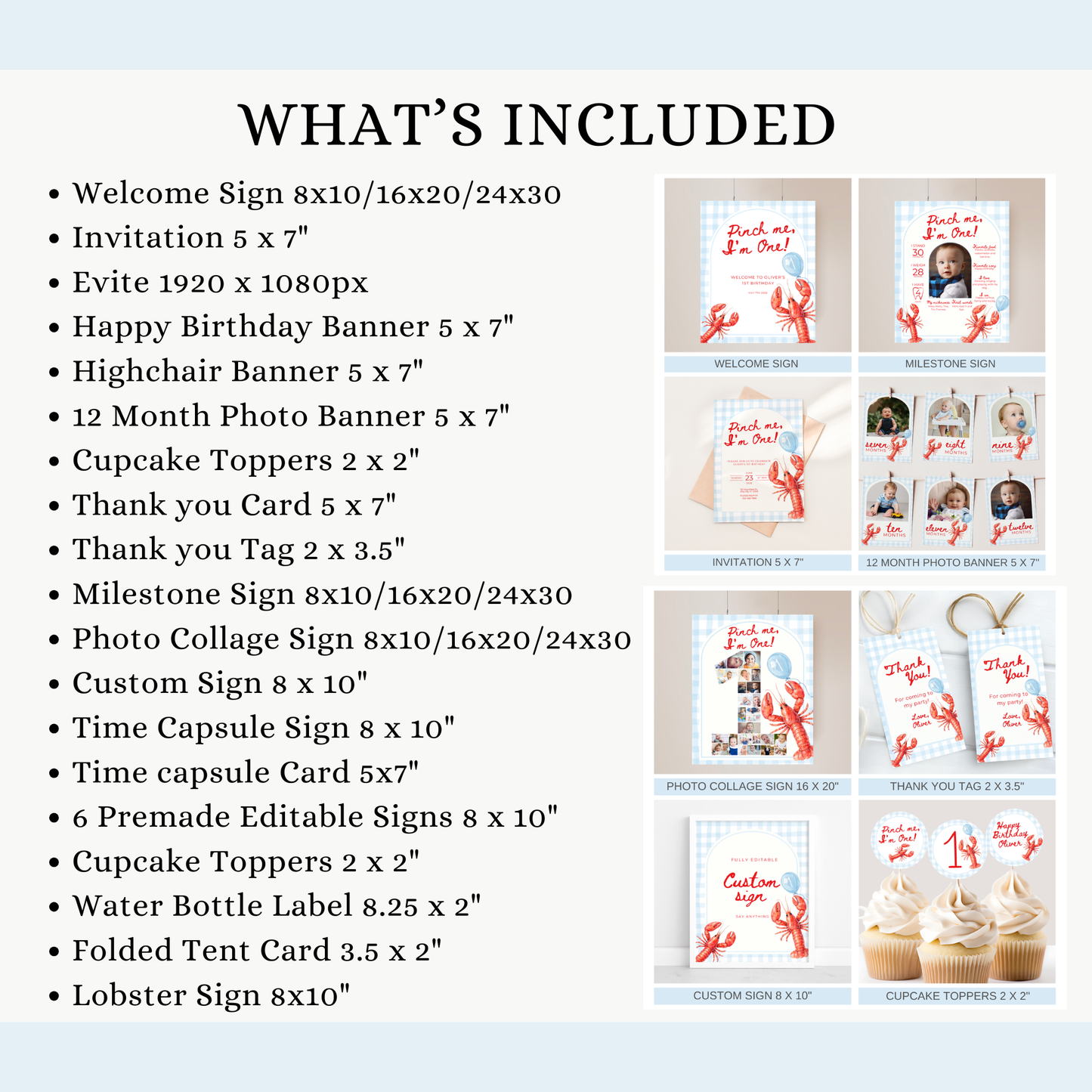 Blue Pinch Me I'm One Birthday Party Set (Everything You Need)
