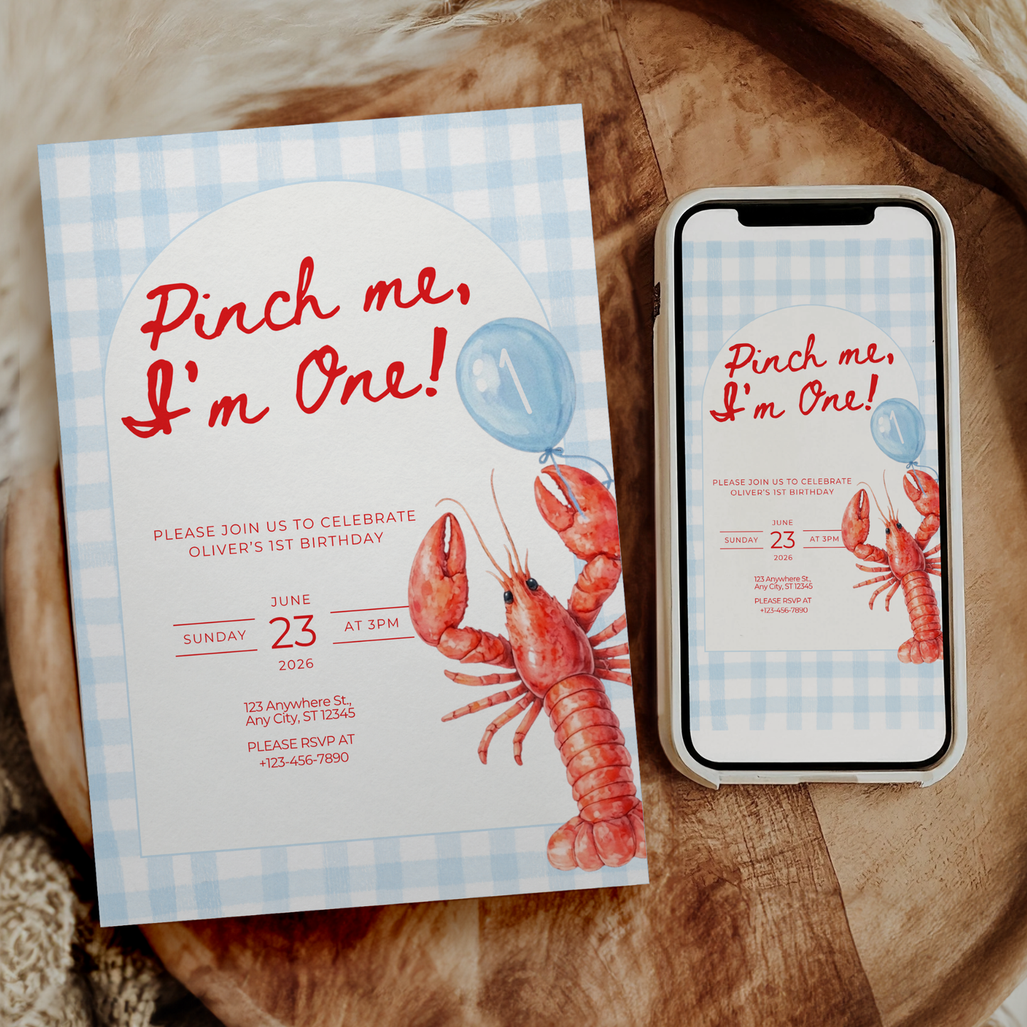 Blue Pinch Me I'm One Birthday Party Set (Everything You Need)