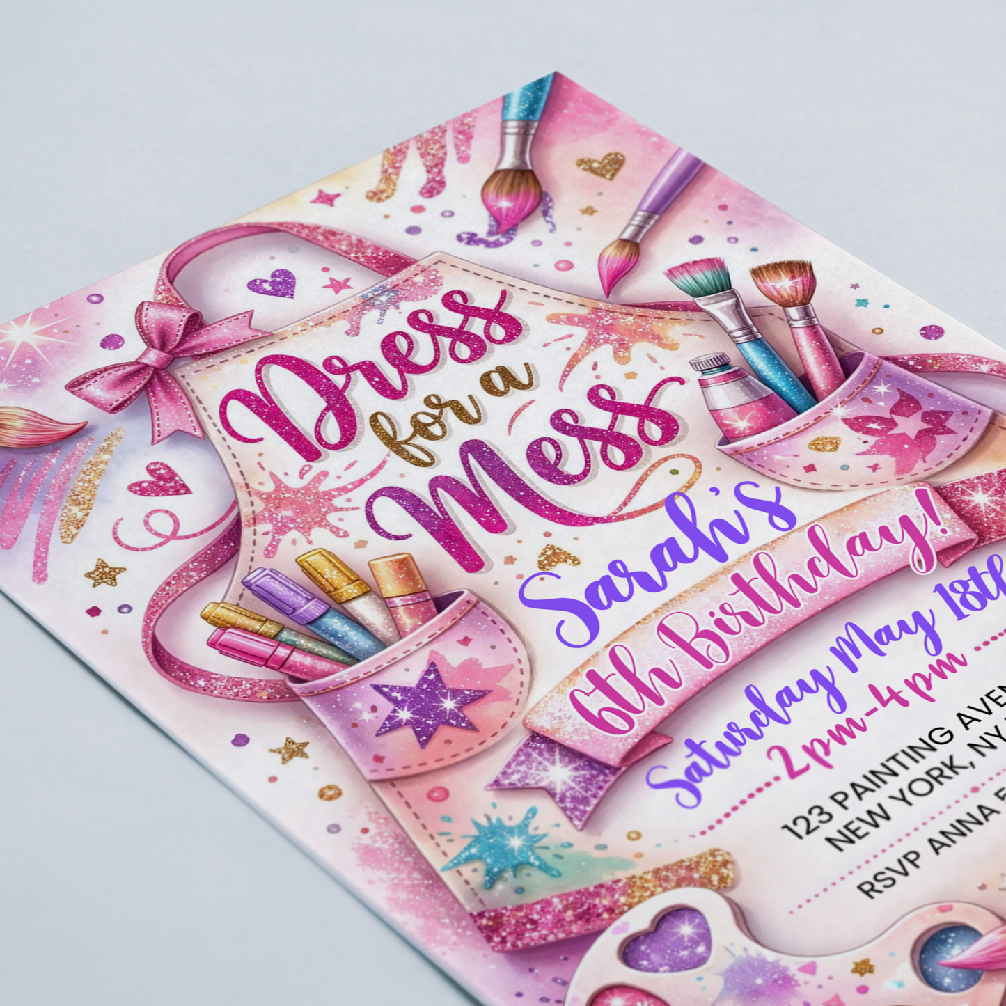 Dress for a Mess Birthday Party Invitation
