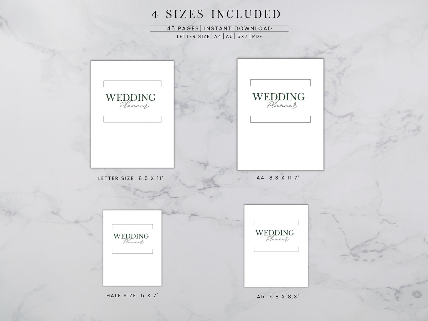 Wedding Planner Printable, Digital Wedding Planner Pages, Goodnotes, Wedding Bundle, Wedding Book, Wedding Planner PDF, letter, half, A4 ,A5