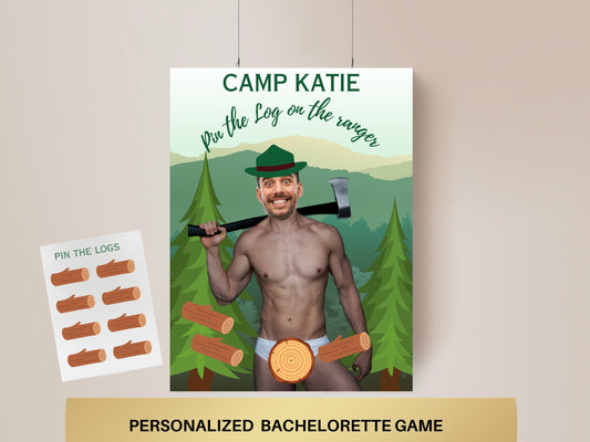 Camp Bachelorette Party Game Template  Last trail before the veil personalized decor sign Camp Bach Editable Games Groom's Face Decor