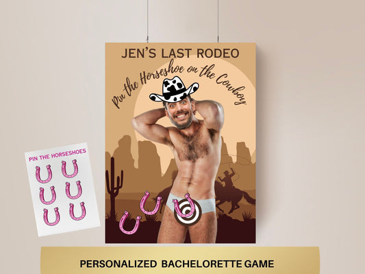 Cowboy Bachelorette Party Game Template Same Cowboy forever personalized decor sign Nashville Bach Editable Game Groom Face Decor Last Rodeo
