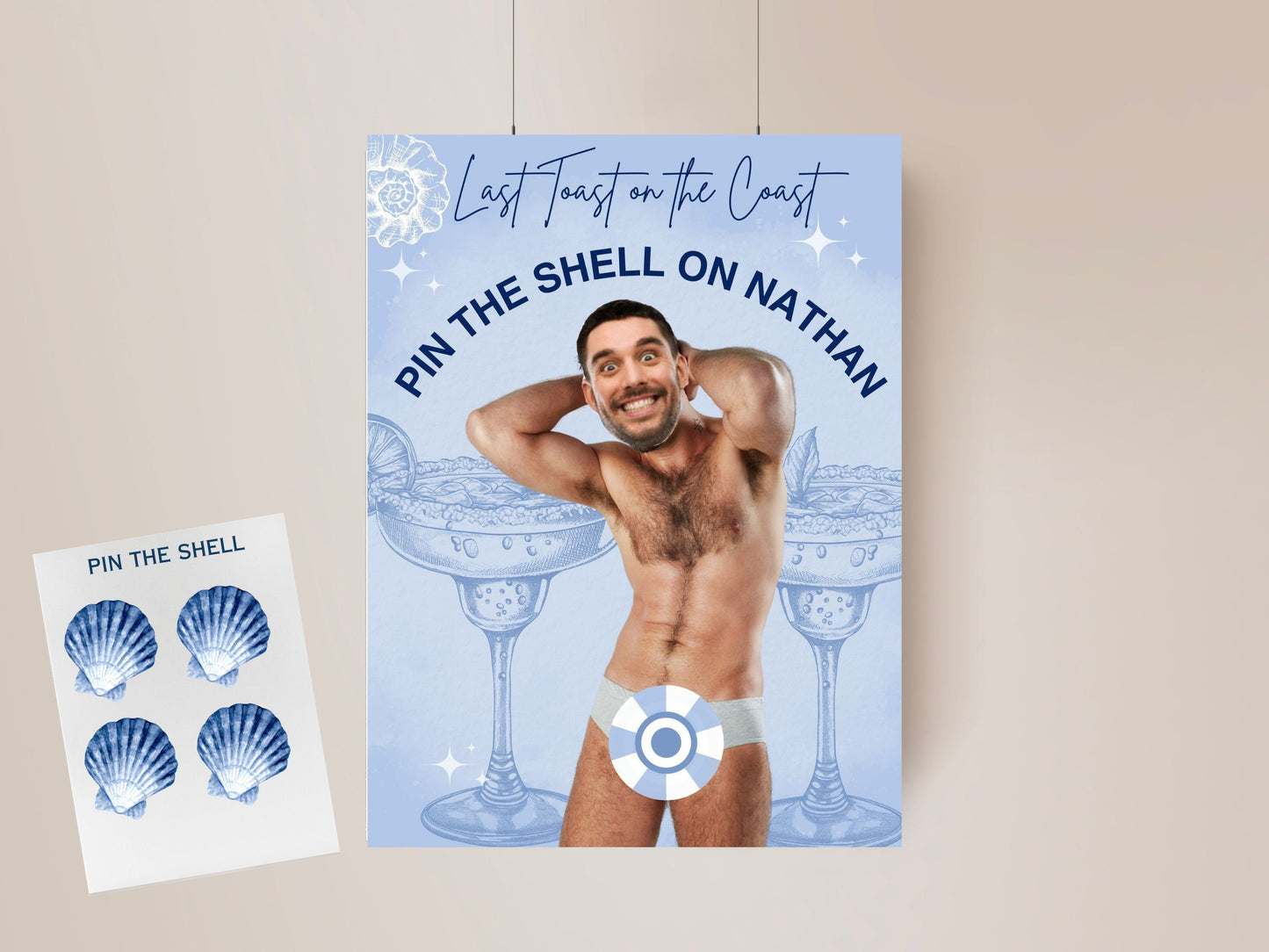 Coastal Bachelorette Party Game Template Last Toast on the coast personalized decor sign Beach Bach Editable Games Groom Face Decor Miami