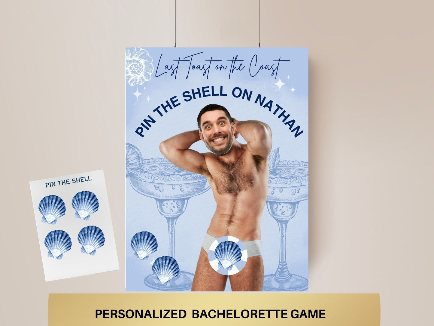 Coastal Bachelorette Party Game Template Last Toast on the coast personalized decor sign Beach Bach Editable Games Groom Face Decor Miami