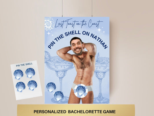 Coastal Bachelorette Party Game Template Last Toast on the coast personalized decor sign Beach Bach Editable Games Groom Face Decor Miami