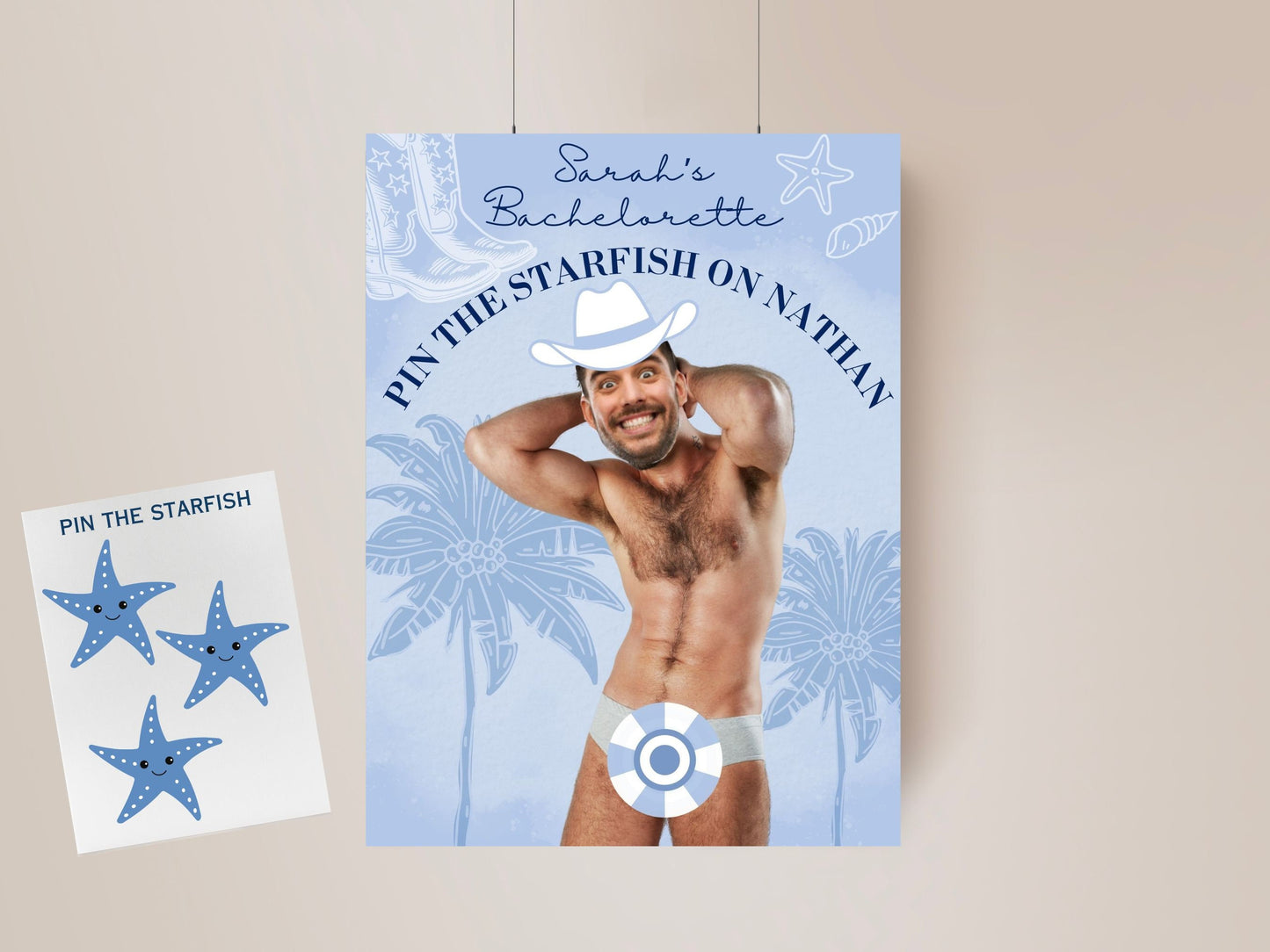 Coastal Cowgirl Bachelorette Party Game Template Last Toast on the coast personalized decor sign Beach Bach Editable Games Groom Face Decor