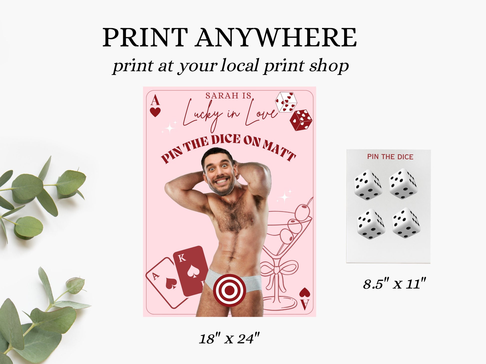 Lucky In Love Bachelorette Party Game Template las Vegas personalized decor sign Casino Bach Editable Game Vegas before vow Groom Face Decor