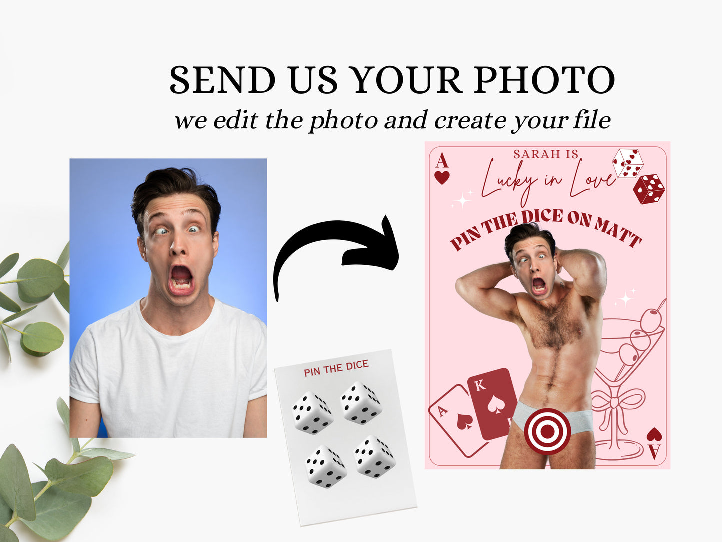 Lucky In Love Bachelorette Party Game Template las Vegas personalized decor sign Casino Bach Editable Game Vegas before vow Groom Face Decor