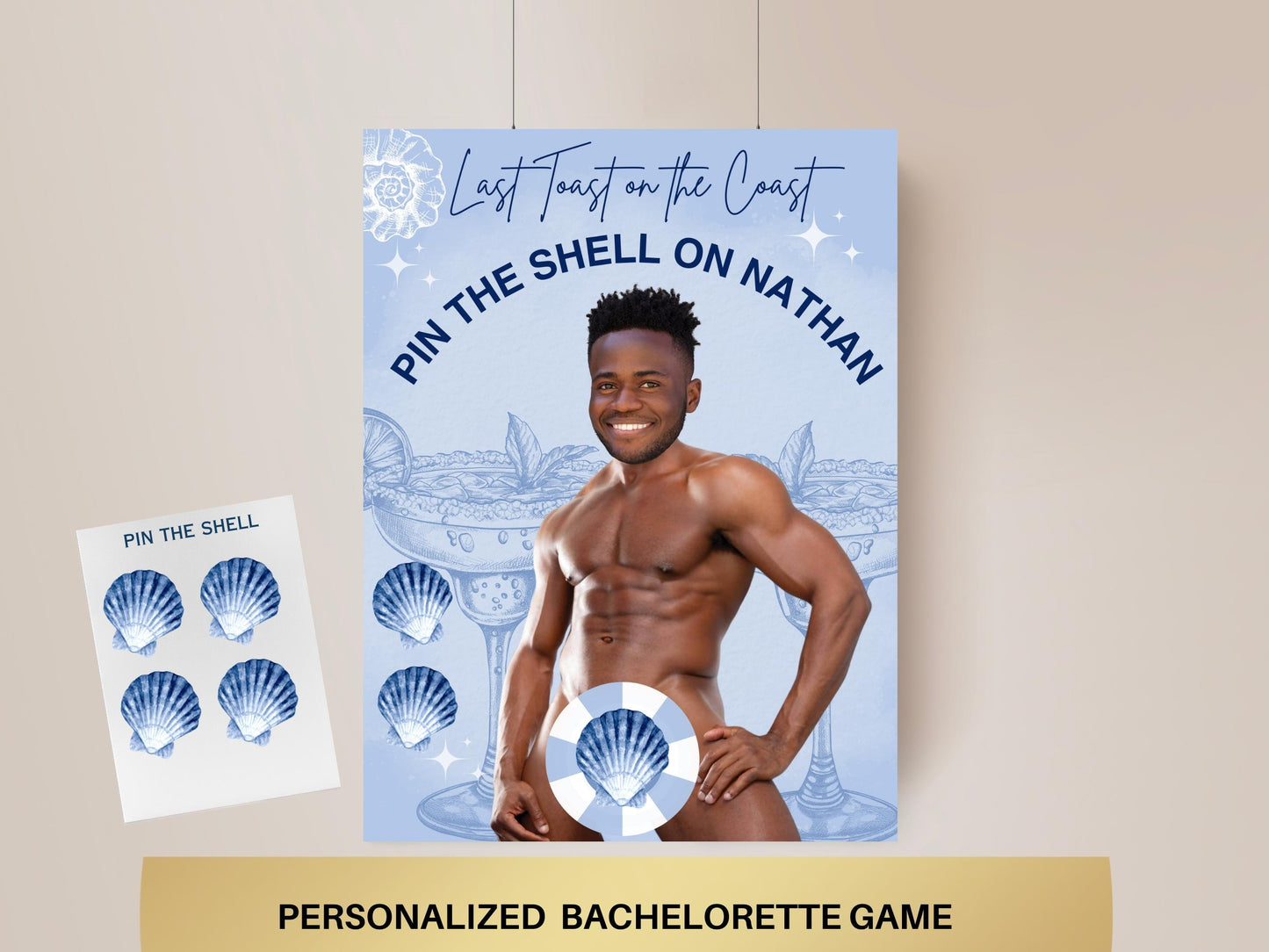 Coastal Bachelorette Party Game Template Last Toast on the coast personalized decor sign Beach Bach Editable Games Groom Face Decor Miami