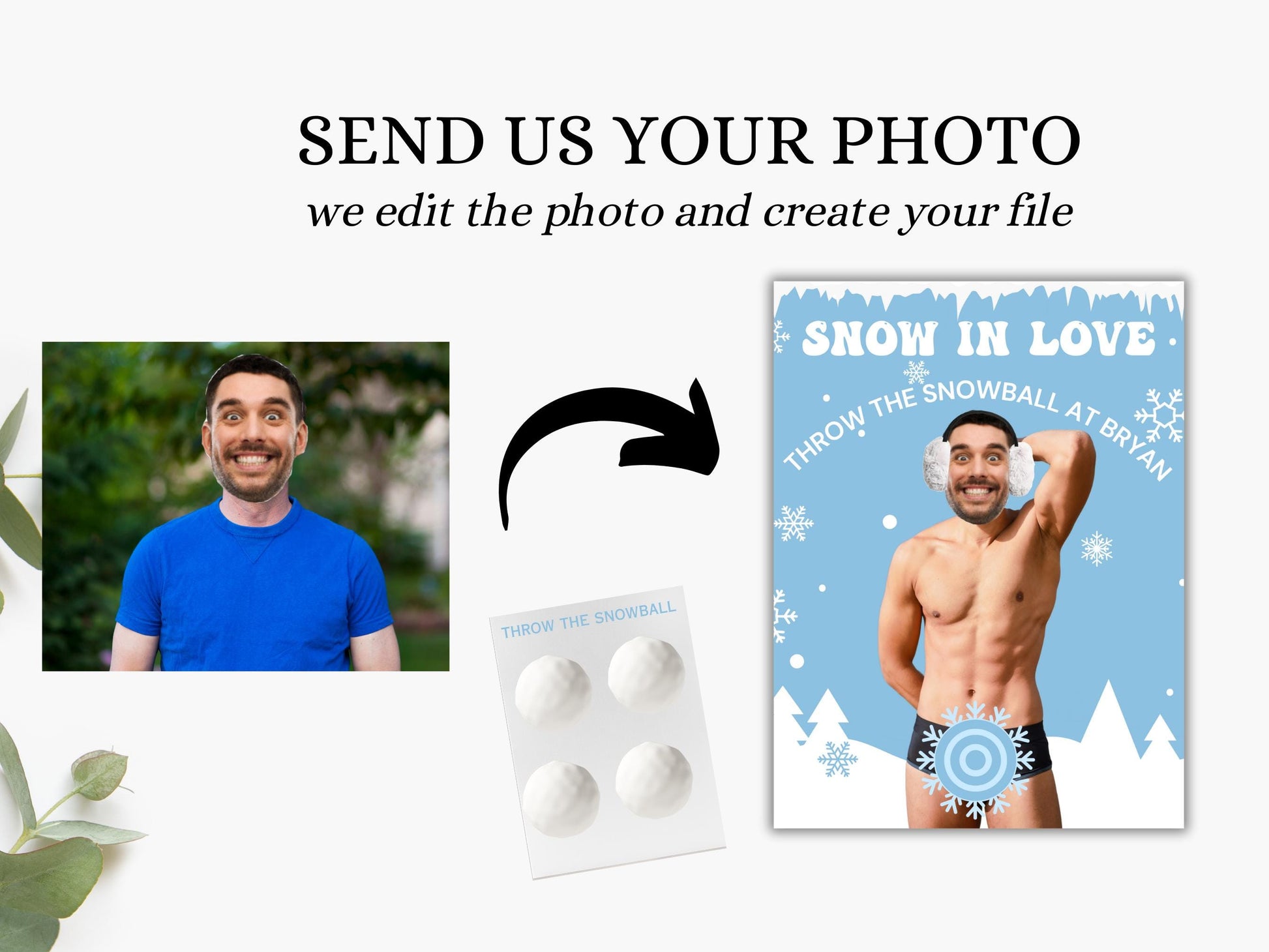 Snow in Love Bachelorette Party Game Template apres ski bride personalized decor sign Winter Bach Editable Games Groom Face Decor