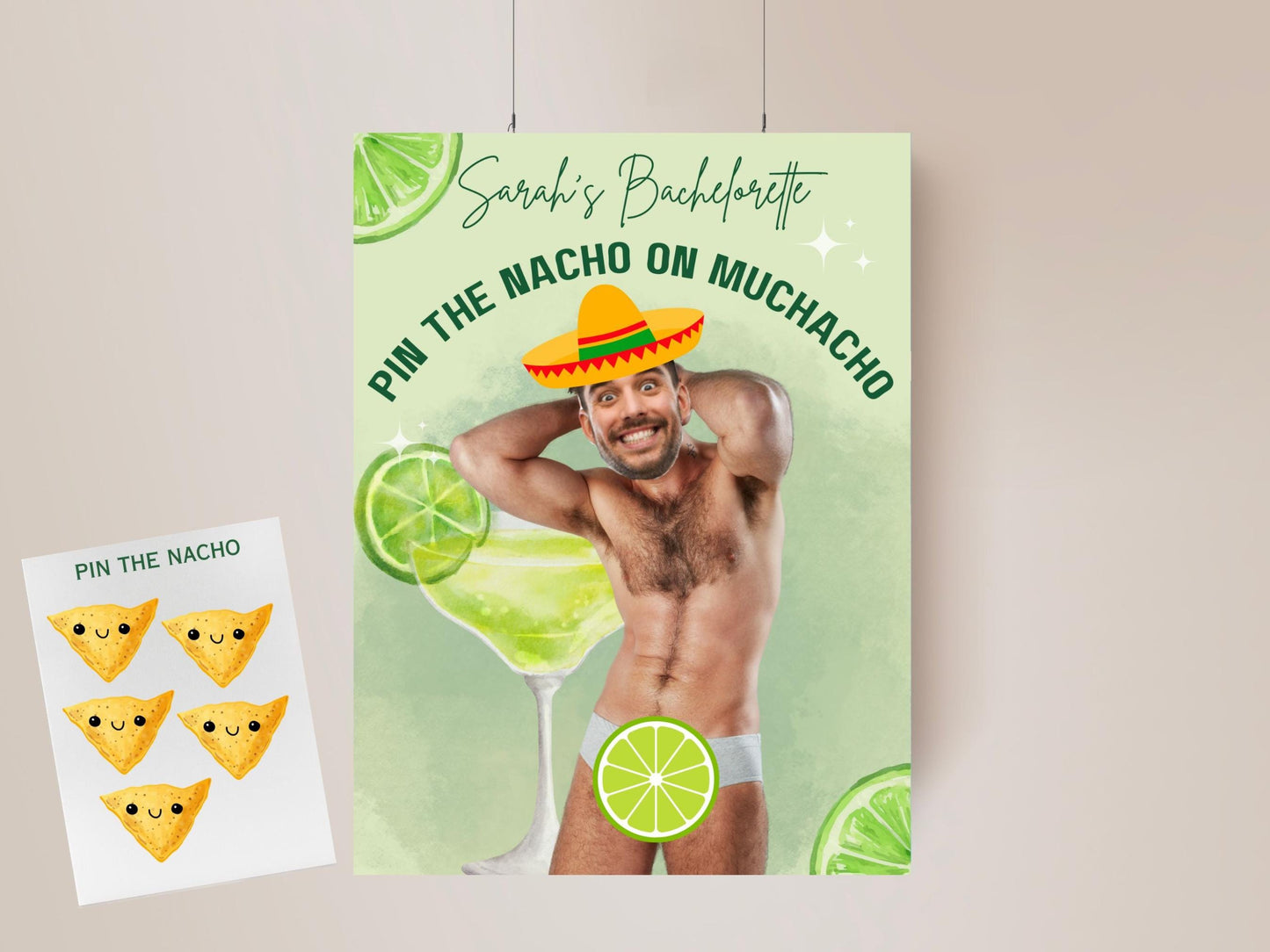 Margs and Matrimony Bachelorette Party Game Template Final Fiesta personalized decor sign Tequila Bach Editable Games Groom Face Decor