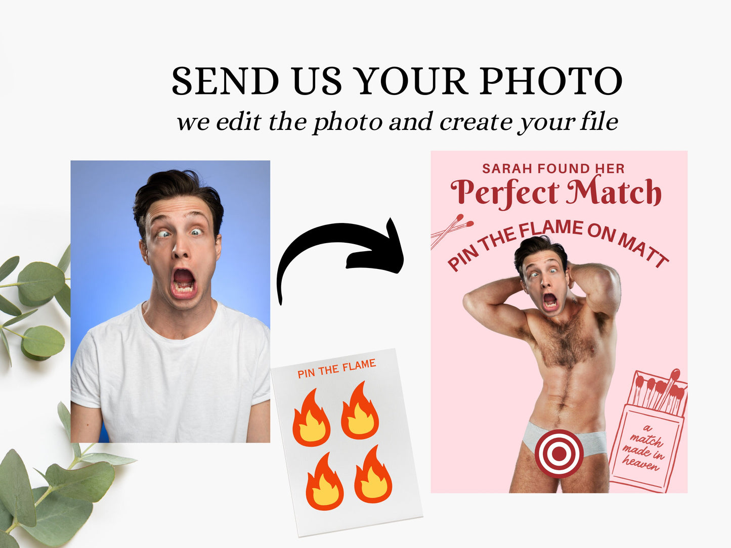 Perfect Match Bachelorette Party Game Match made in heaven Bach Party Games Let's get Lit hens Party Grooms face decor Pin the Junk