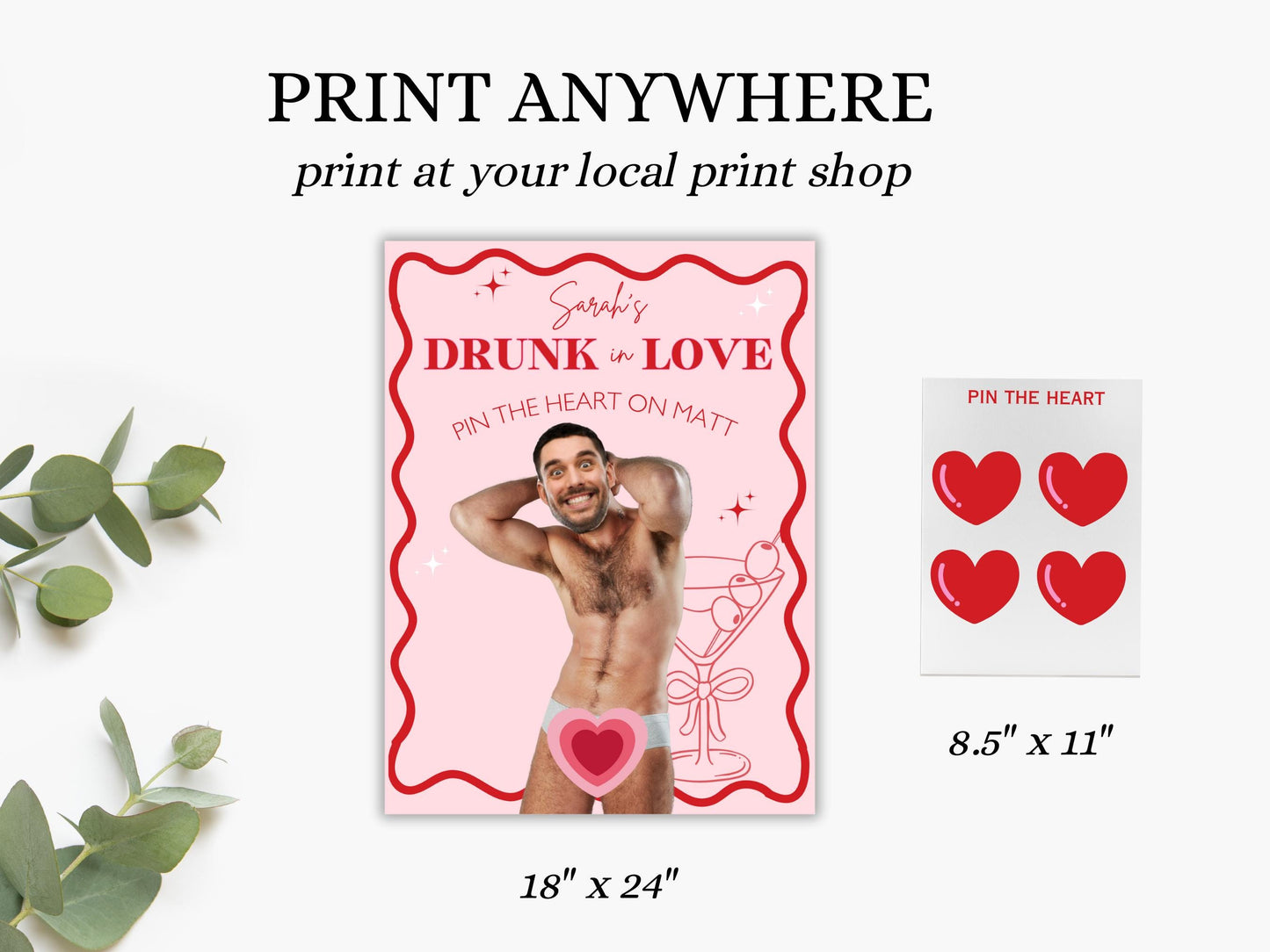 Drunk in Love Bachelorette Party Game Template Cocktail bach personalized decor sign Martini Bach Editable Games Groom Face Decor vino