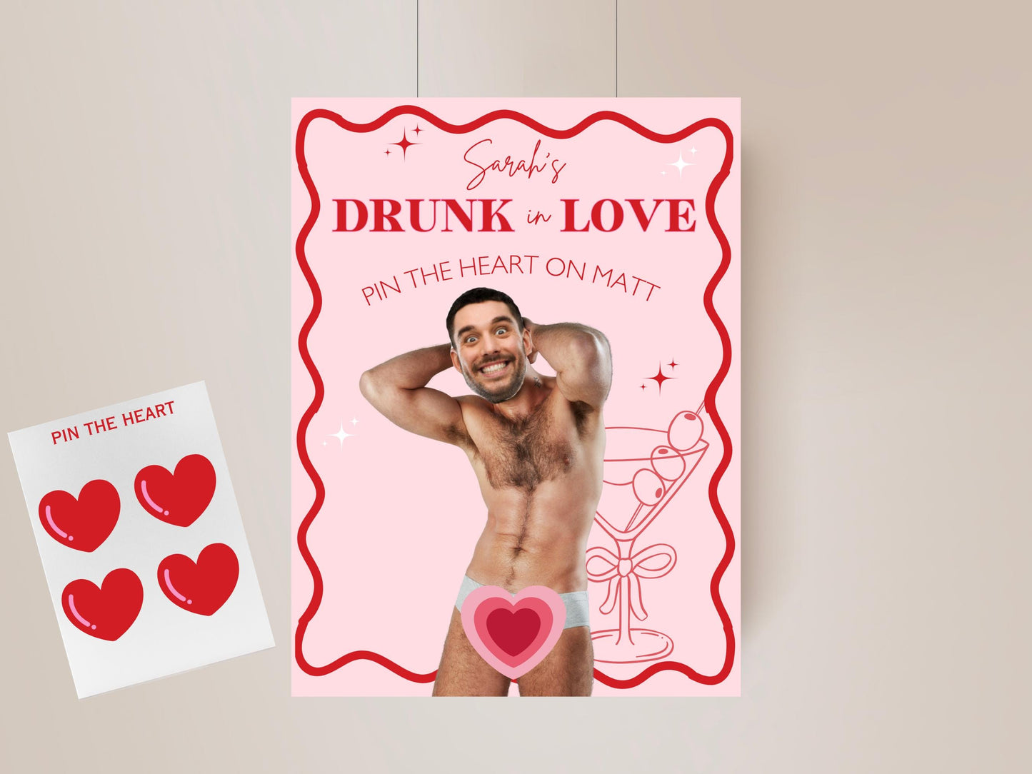 Drunk in Love Bachelorette Party Game Template Cocktail bach personalized decor sign Martini Bach Editable Games Groom Face Decor vino