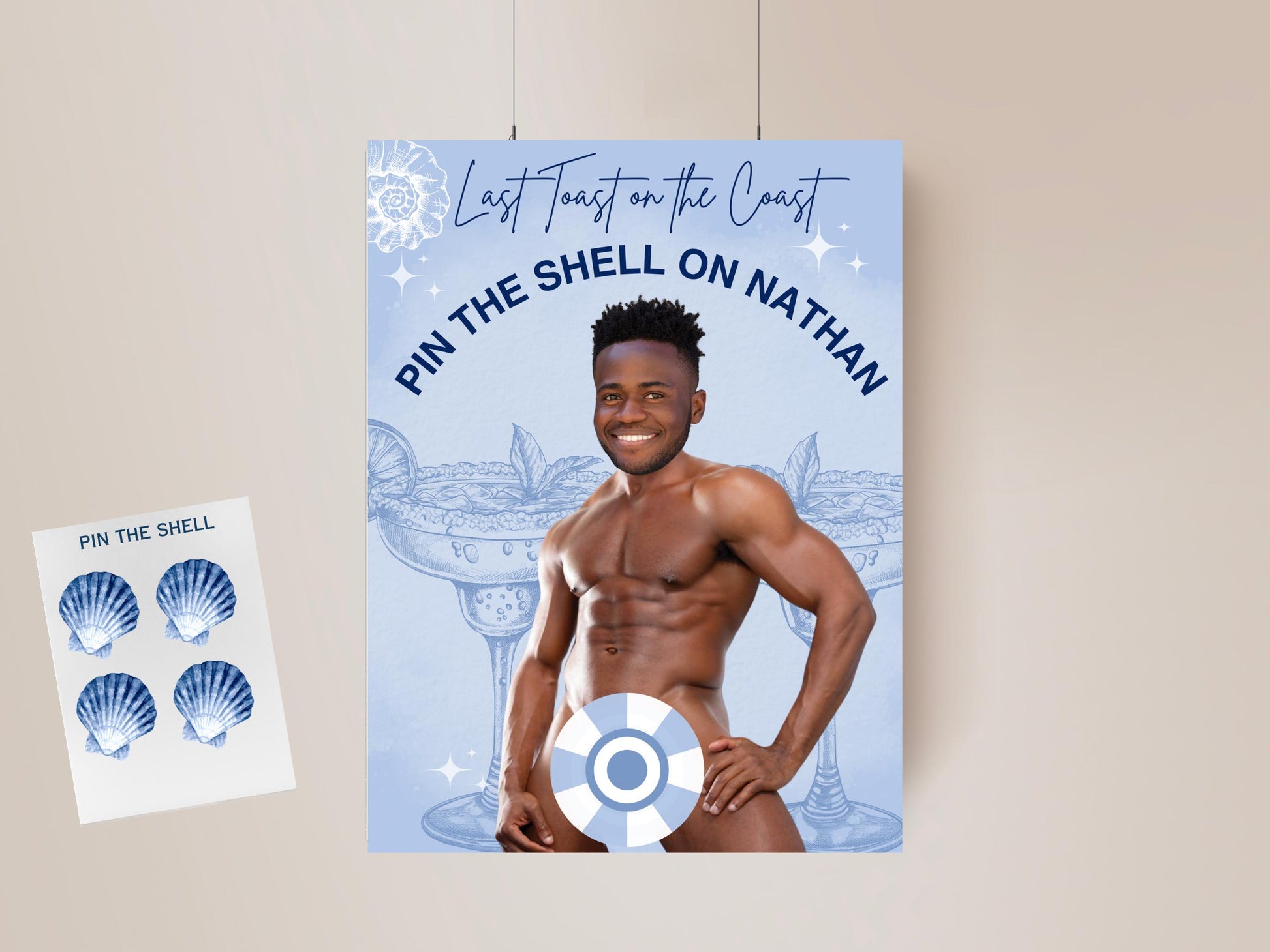 Coastal Bachelorette Party Game Template Last Toast on the coast personalized decor sign Beach Bach Editable Games Groom Face Decor Miami