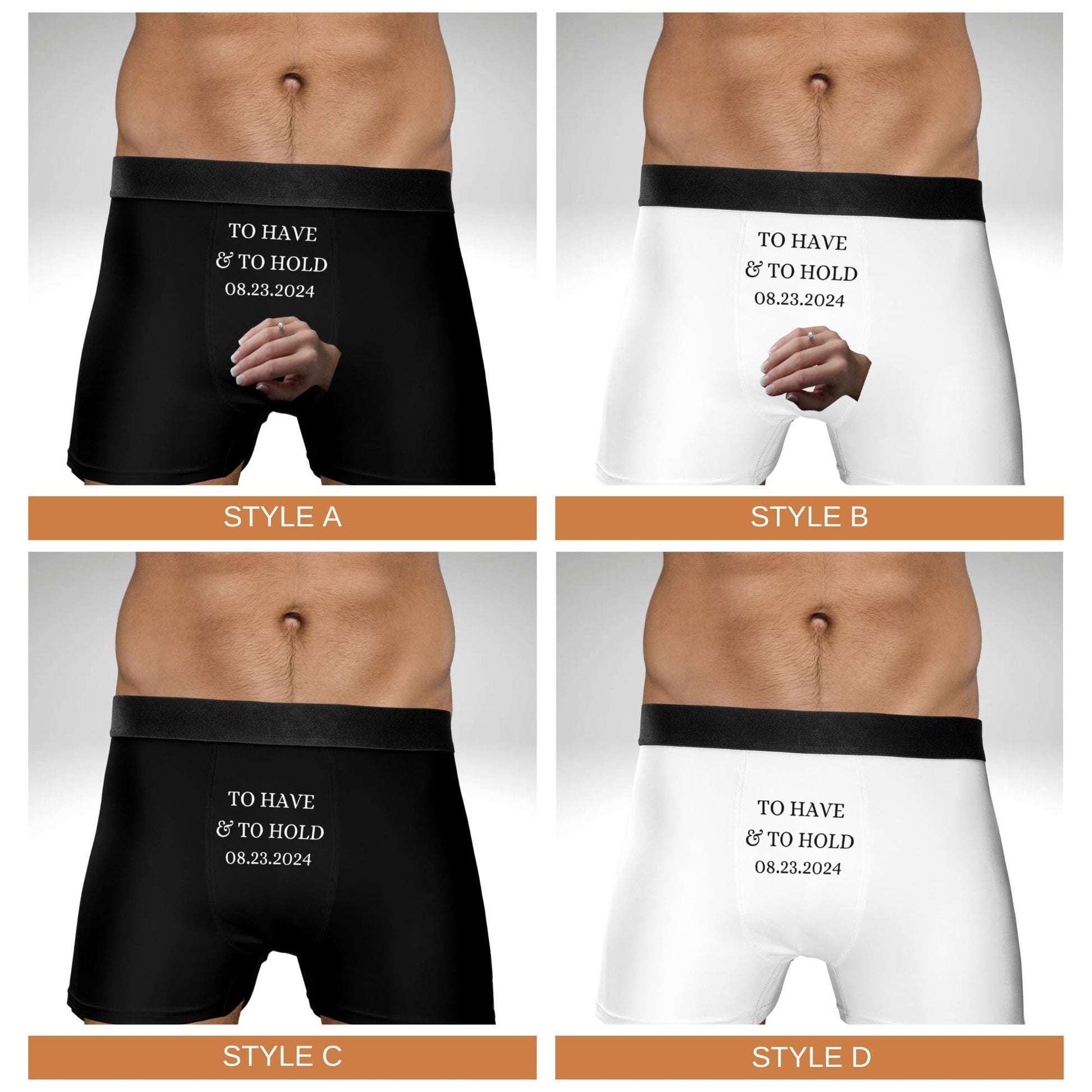 Personalised Groom Boxers Wedding Day Gift Men's Shorts Present Property Of The Bride New Mrs Customized Date Anniversary Gift for Him