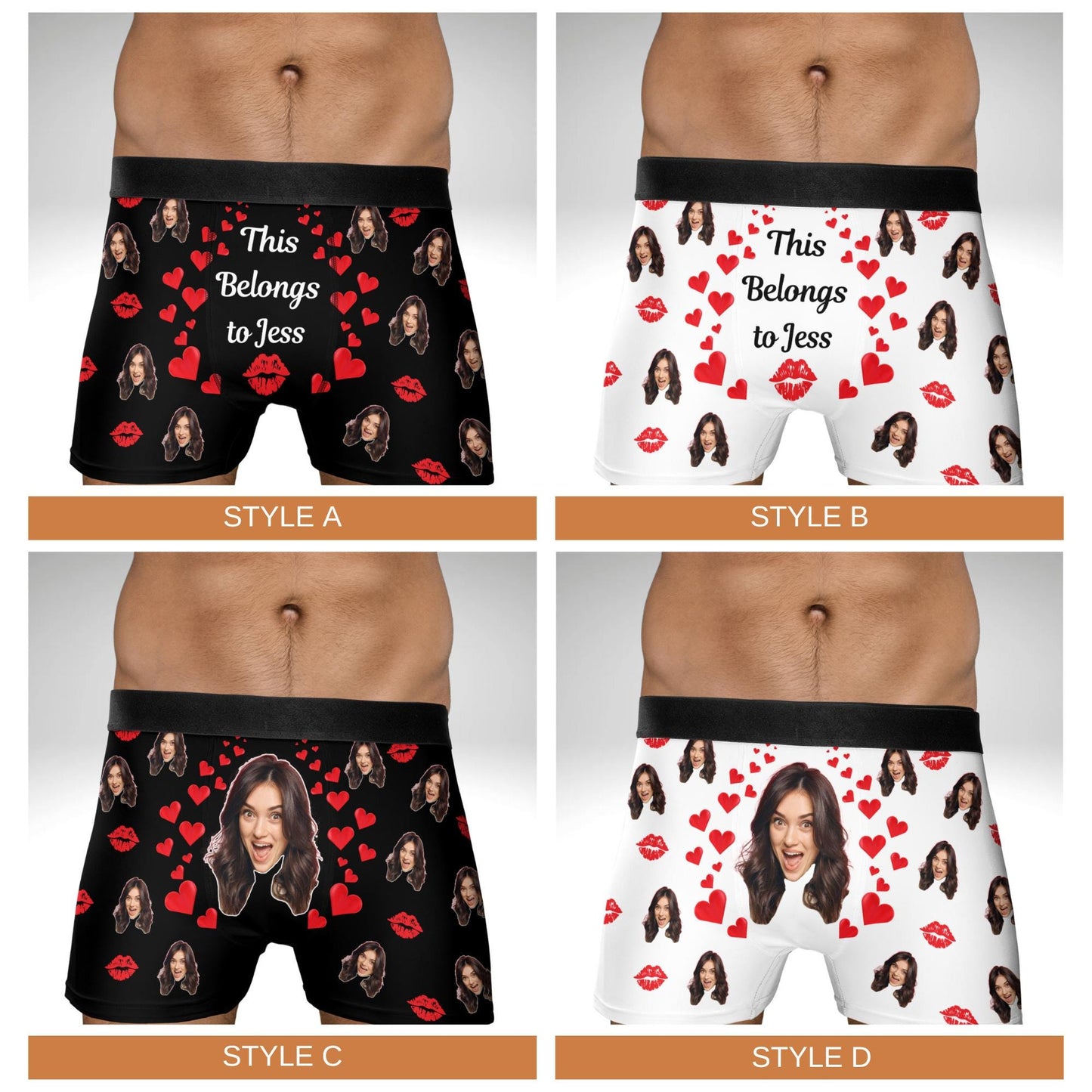 Personalized Photo Gift for Boyfriend Husband Custom Boxer Briefs Face Underwear Custom Men underwear Groom Boxers Birthday Gift for Him