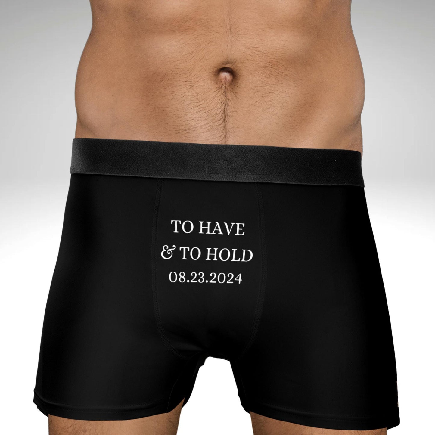 Personalised Groom Boxers Wedding Day Gift Men's Shorts Present Property Of The Bride New Mrs Customized Date Anniversary Gift for Him