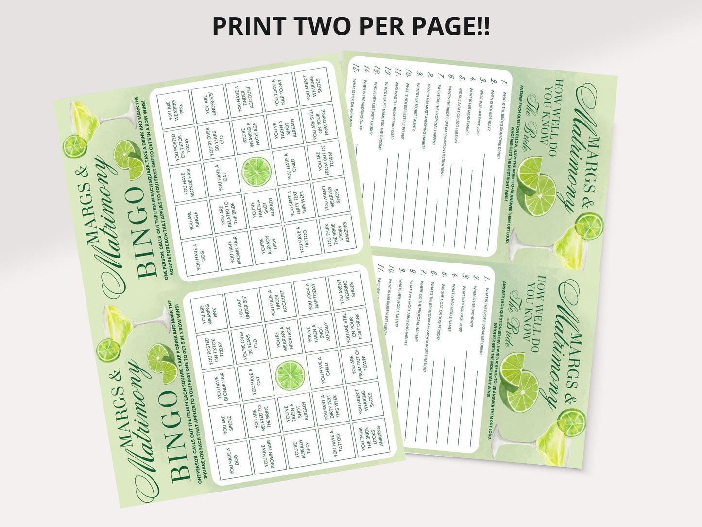 Margs and matrimony Bachelorette Party Games final Fiesta Printable Bridal Party Drinking Games Margarita bach Mexico Bachelorette Tequila