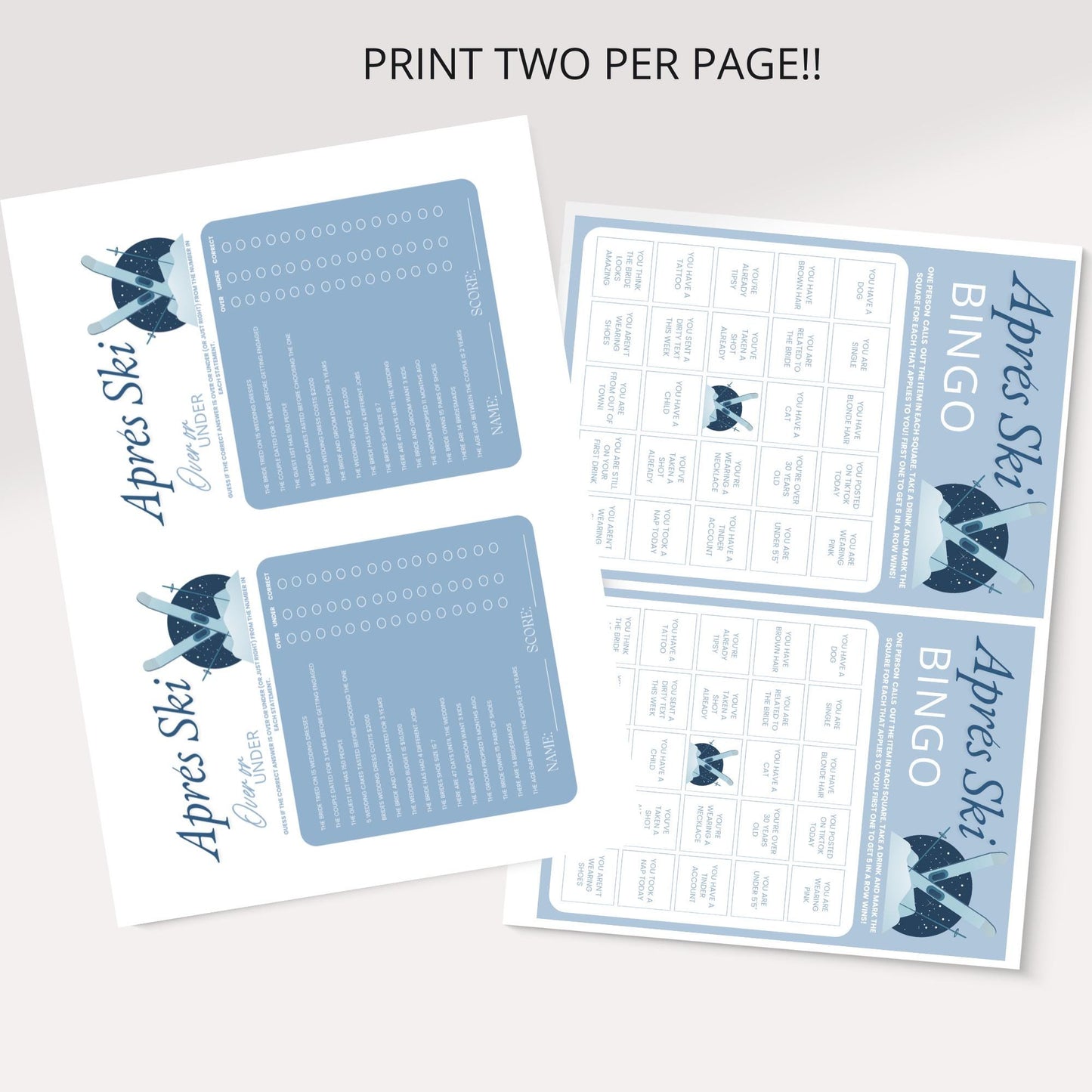 Apres Ski Bachelorette Party Games Bundle Bachelorette Games Package Editable Printable Games Bachelorette Drinking Games Winter Hen Party