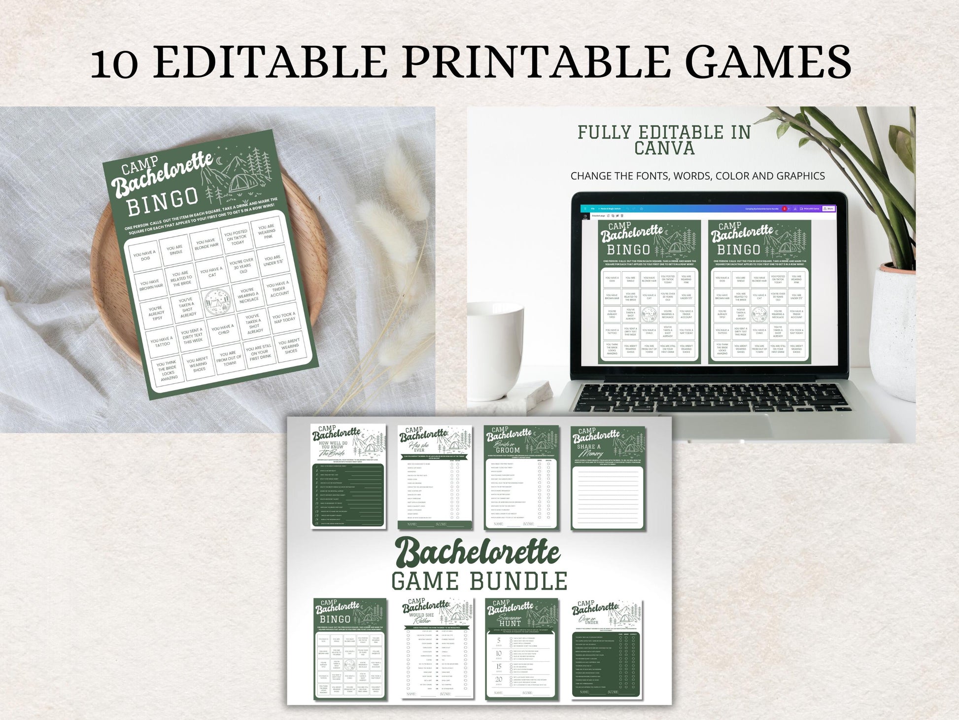 Camp Bachelorette Party Game Template Last trail before the veil personalized decor sign Camp Bach Editable Games Groom Face Decor Mountain