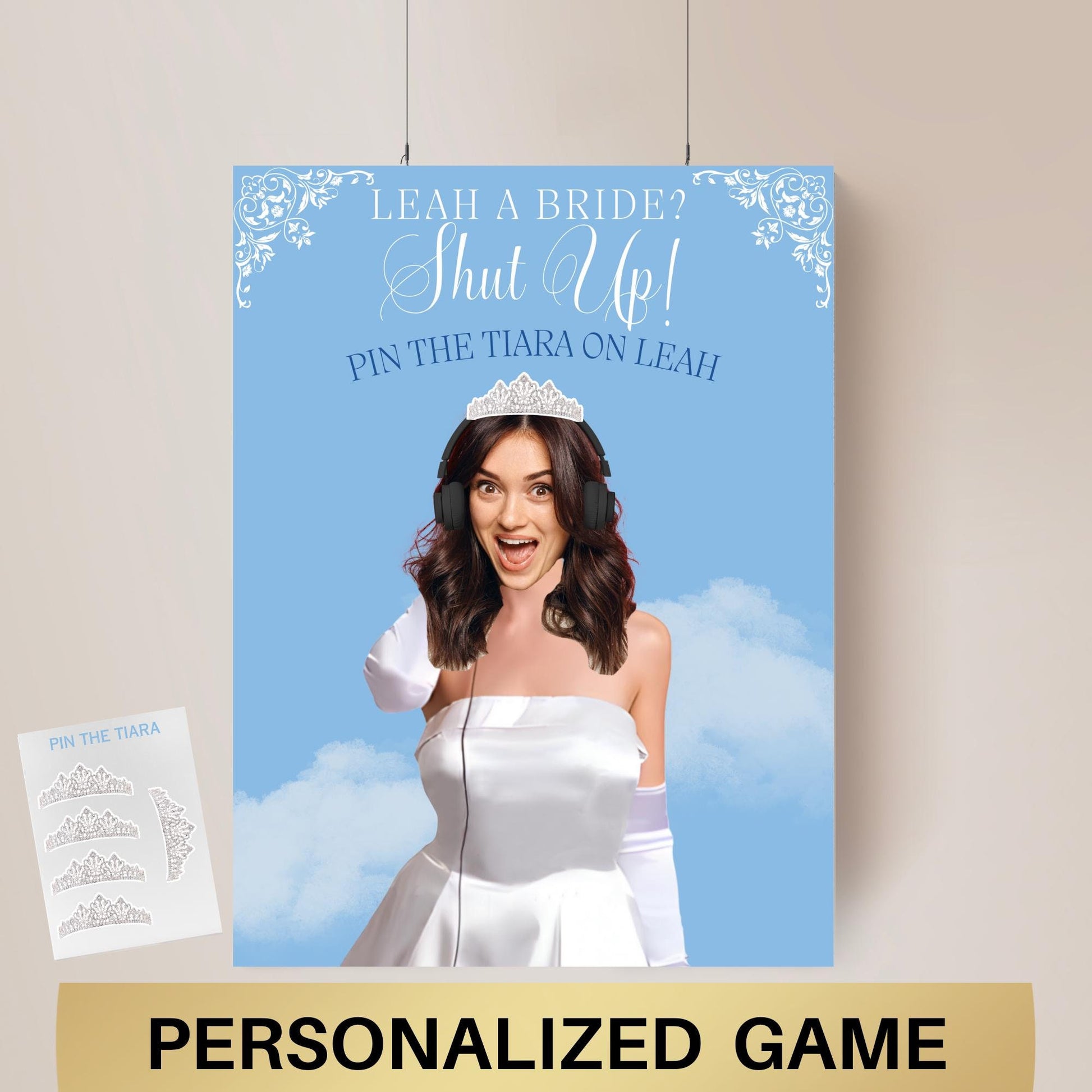 Me? A Bride? Shut Up! Banner Princess Themed Bachelorette Party Supplies Diaries Decor Princess Bridal shower Games Bride Face decor Hen