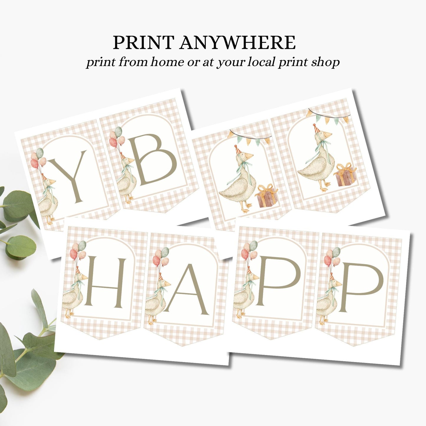 One Silly Goose First Birthday Party Sign Happy Birthday Banner Goose 1st Birthday Bunting Nursery Rhyme Birthday Party Bunting  Decor