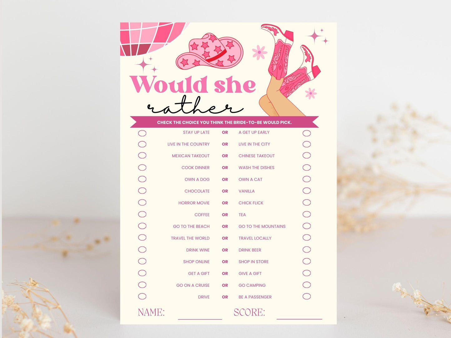 Disco Cowgirl Bach Printable Games Bachelorette Party Games Bundle Bachelorette Weekend Drinking Games Scavenger Hunt Lets go girls