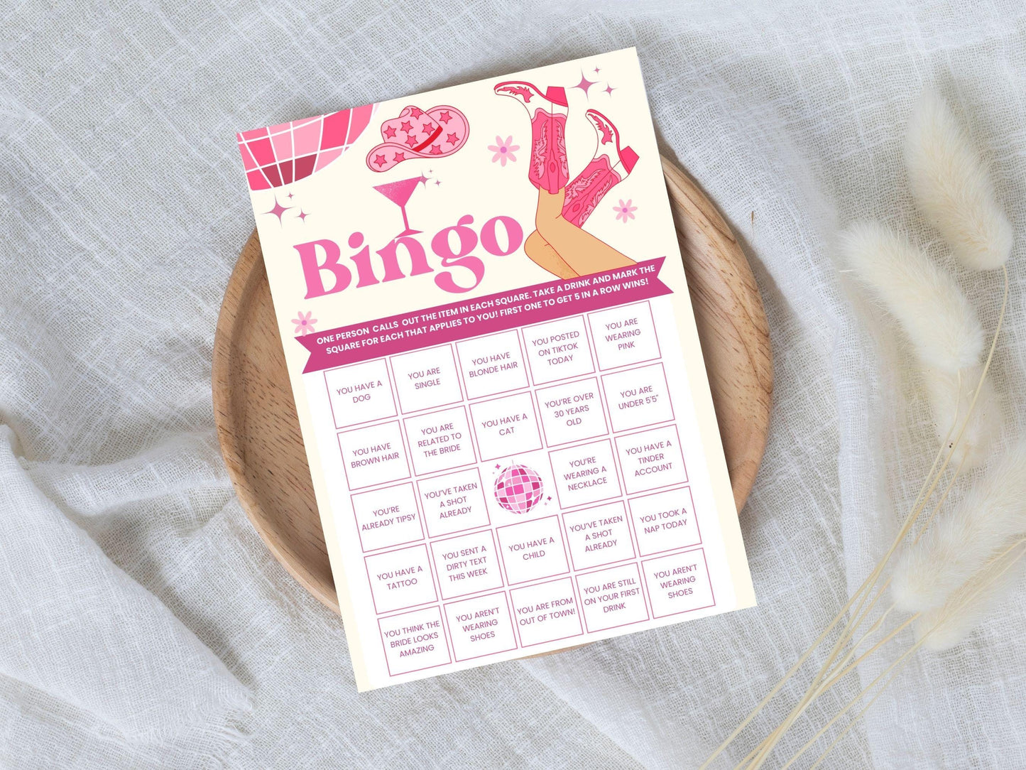 Disco Cowgirl Bach Printable Games Bachelorette Party Games Bundle Bachelorette Weekend Drinking Games Scavenger Hunt Lets go girls