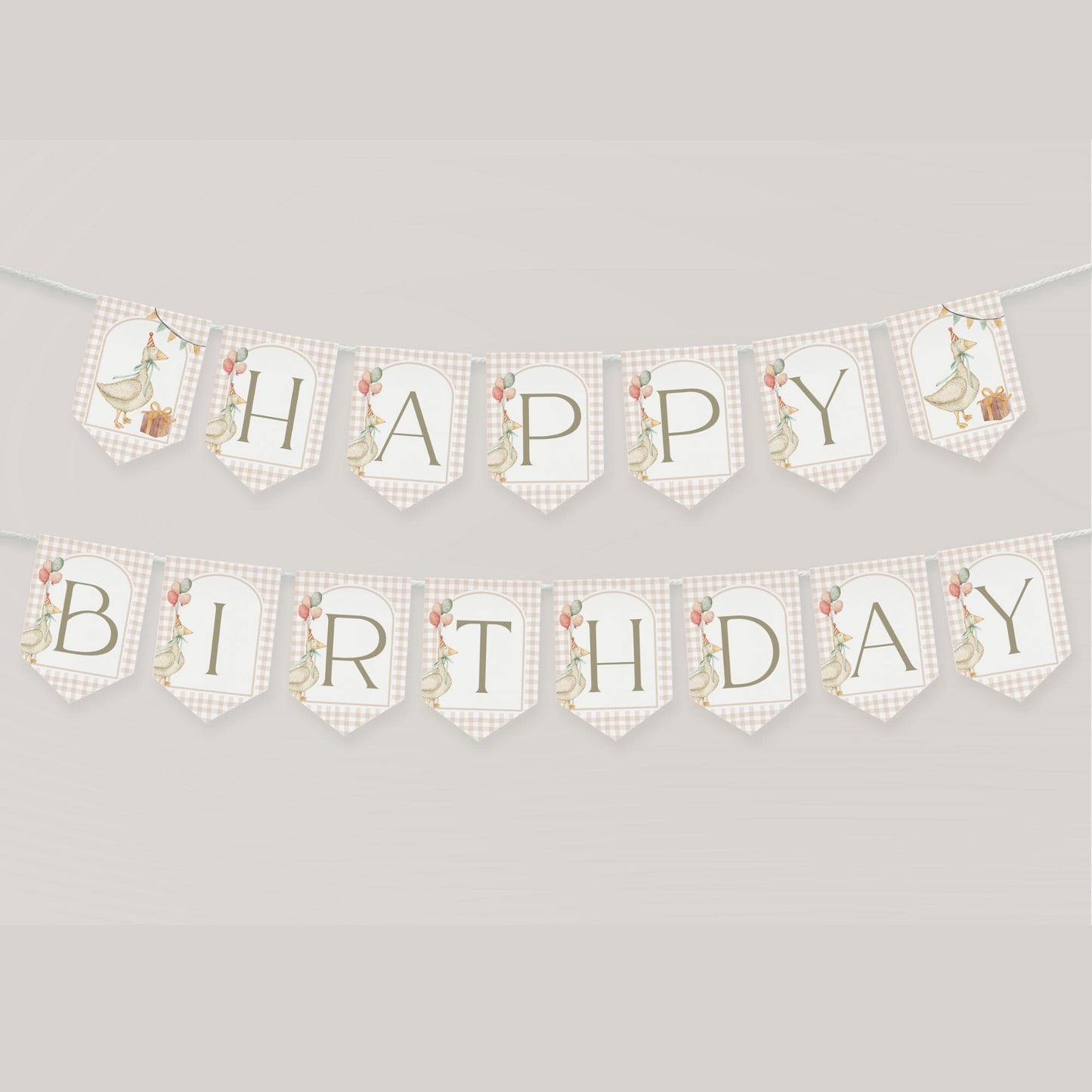 One Silly Goose First Birthday Party Sign Happy Birthday Banner Goose 1st Birthday Bunting Nursery Rhyme Birthday Party Bunting  Decor