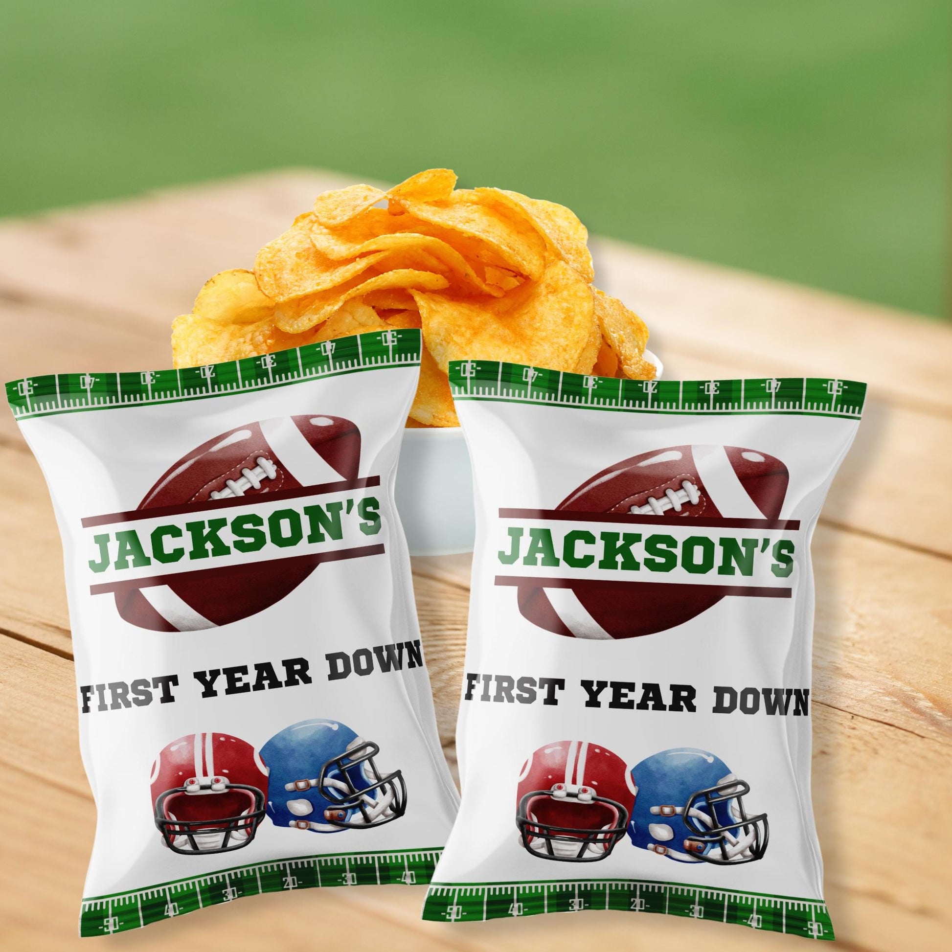 Editable Football Birthday Chip Bag Template Football Party Favors for Guests Football Birthday Party Favor Templates American Football
