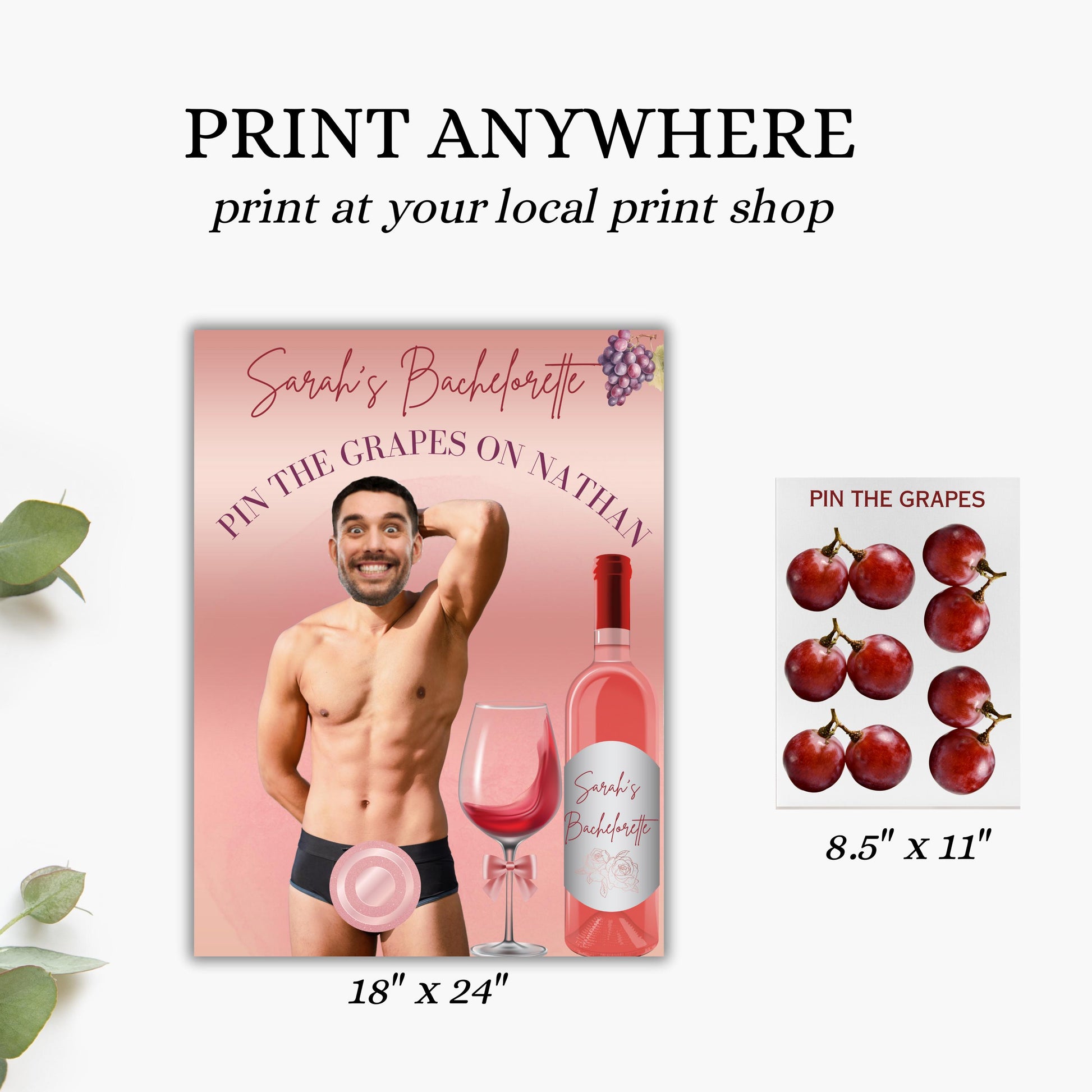 Vino Before Vows Bachelorette Party Game Template Same Pinot Forever personalized decor sign Wine Bach Editable Game Groom Face Decor Napa