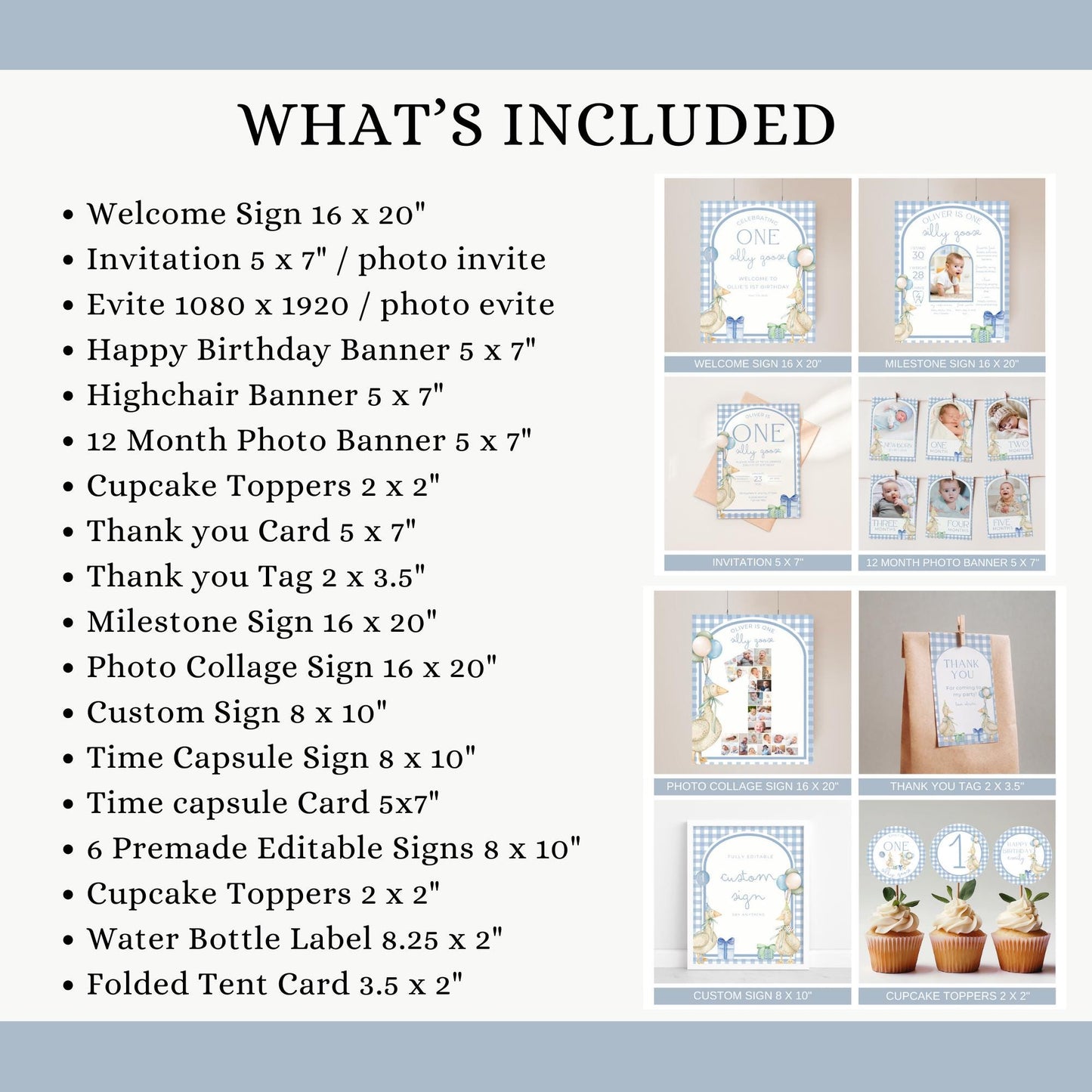 One Silly Goose Birthday Invite Goose First Birthday Party Decor One Silly Goose 1st Birthday Bundle Goose Theme Party Goose Birthday Decor