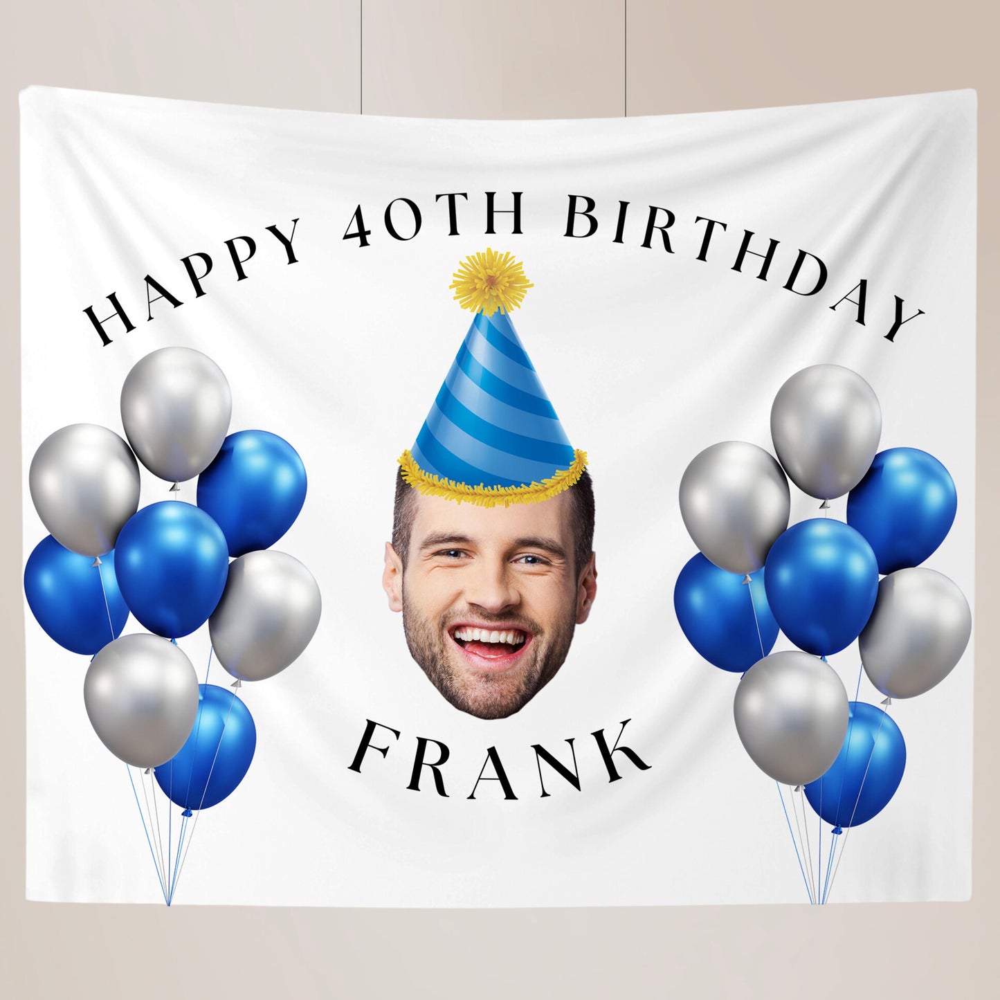 Milestone Birthday Custom Face Birthday Banner Photo Birthday Sign Big Head Funny Birthday Decor 30th Birthday Banner Custom Face Cutout