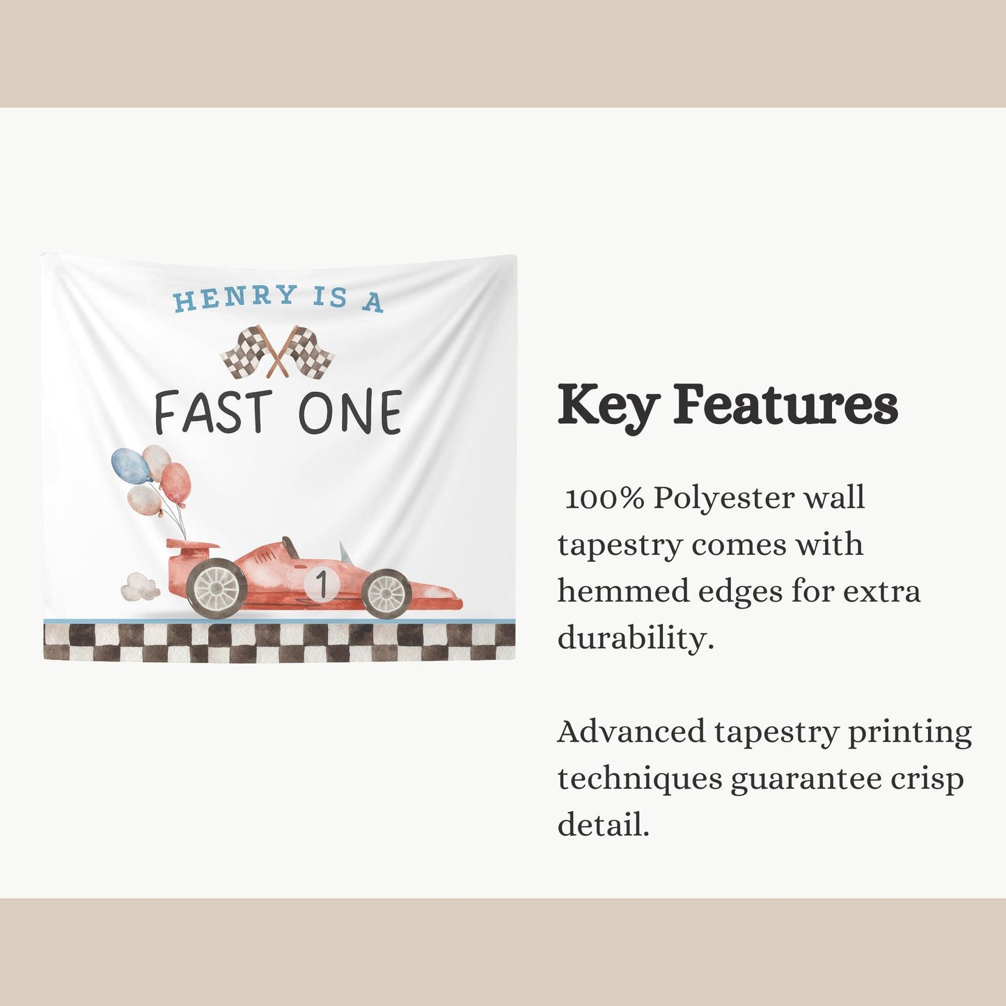 Fast One Birthday Personalized Banner 1st Birthday Racecar Party Decor Photo Backdrop Racing Custom Banner first lap down Wall Decor