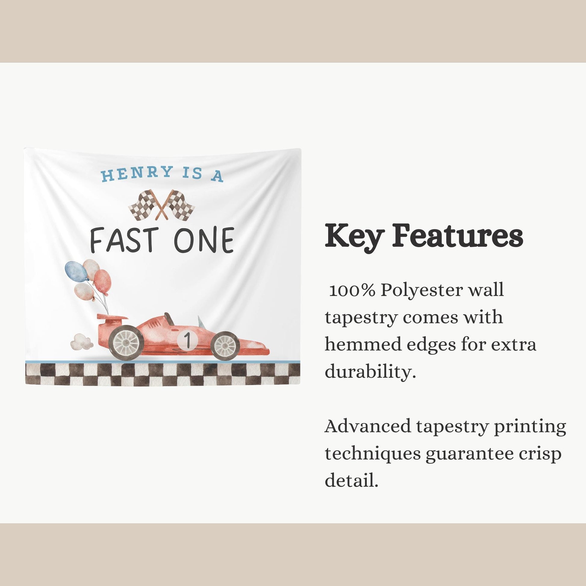 Fast One Birthday Personalized Banner 1st Birthday Racecar Party Decor Photo Backdrop Racing Custom Banner first lap down Wall Decor